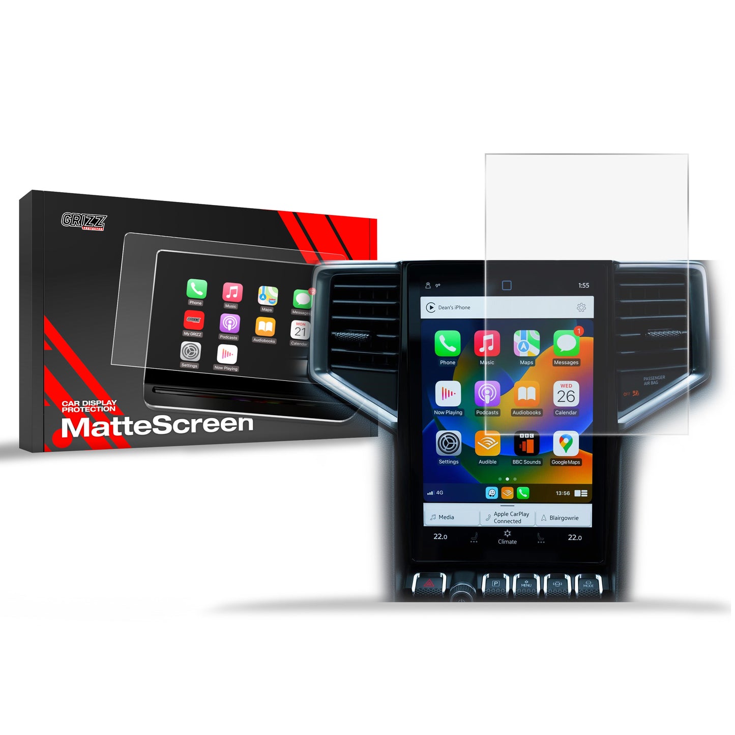 Anti-fingerprint screen film Volkswagen VW Amarok 12,3" (2023-2025) Matte Grizz