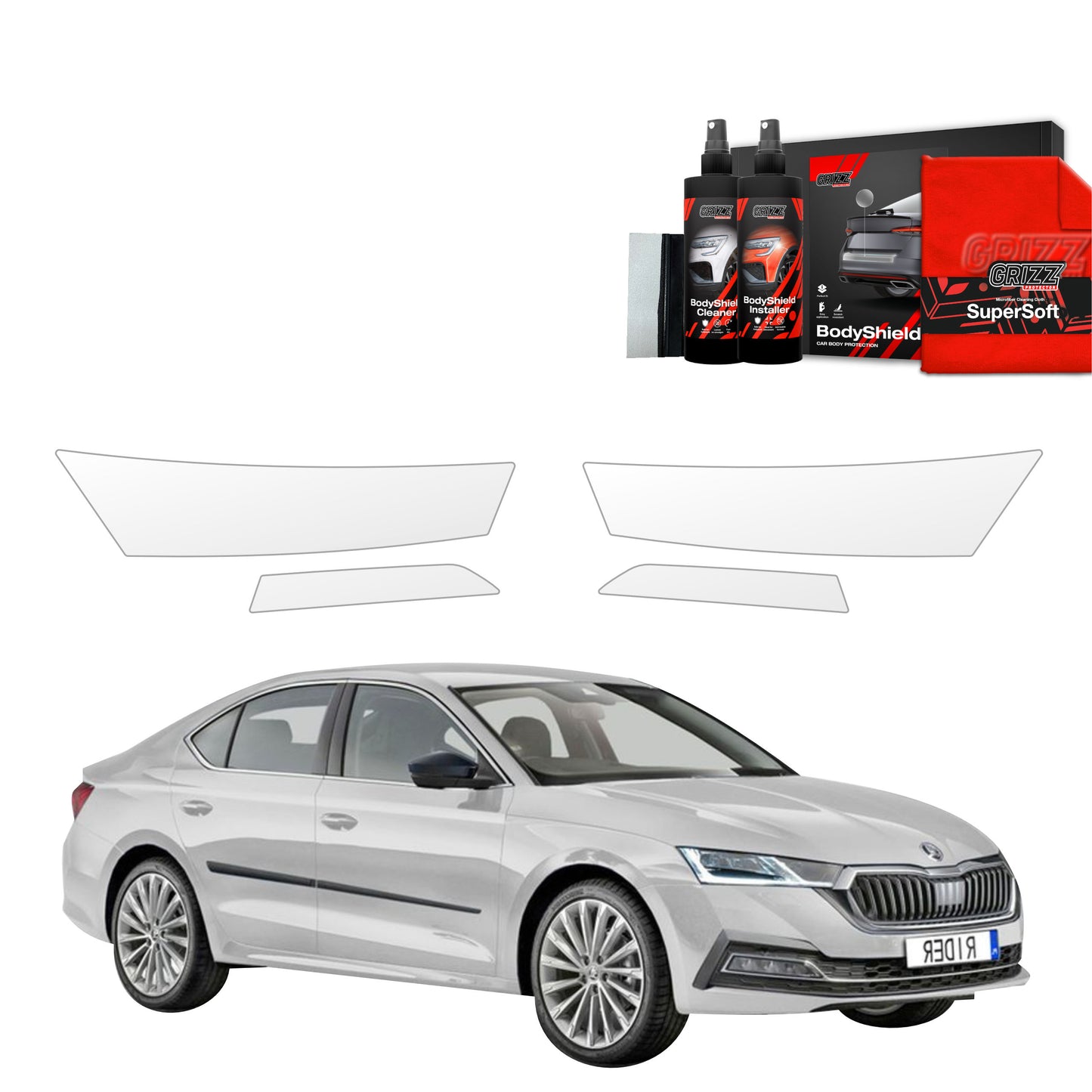 4in1 Protective film for lights for Skoda Octavia 4 Hatchback (2019-2024)