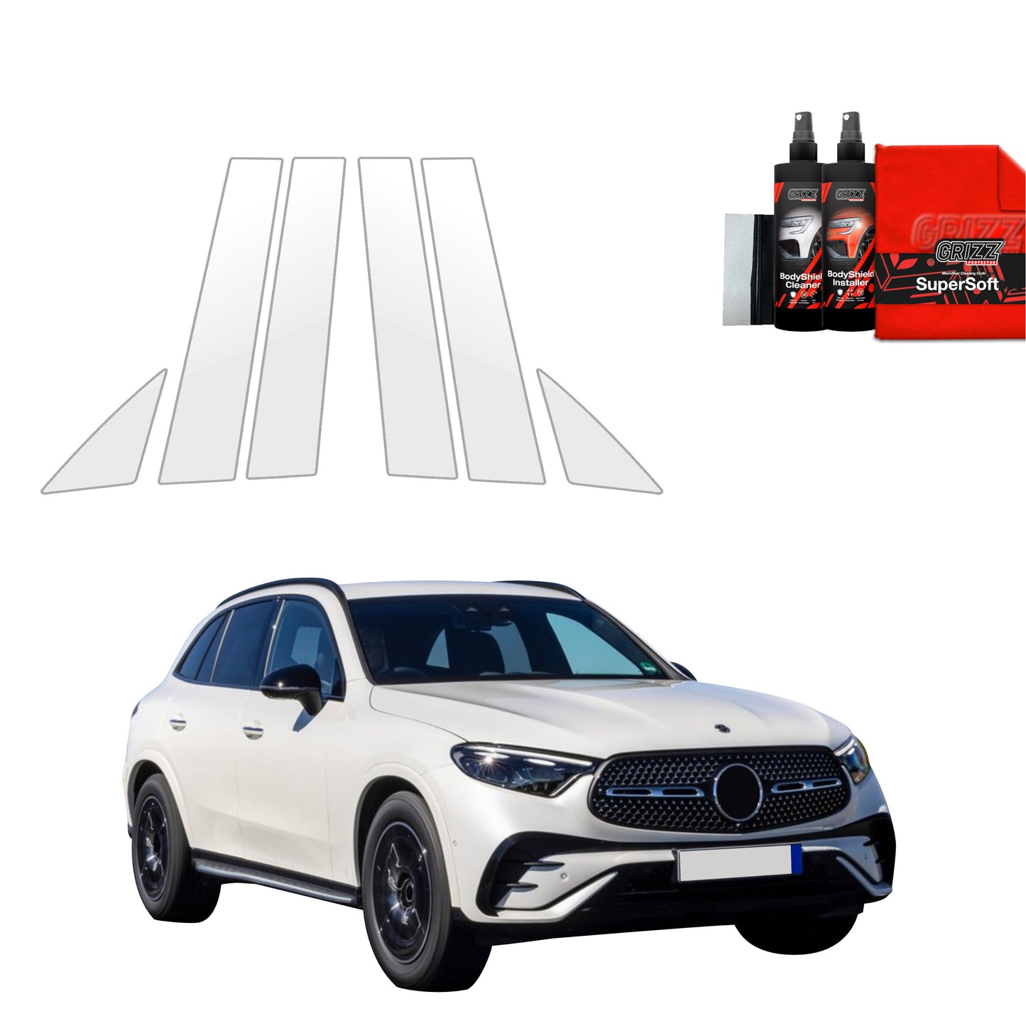 6in1 Protective film for pillars for Mercedes-Benz GLC C254 (2023-2025)