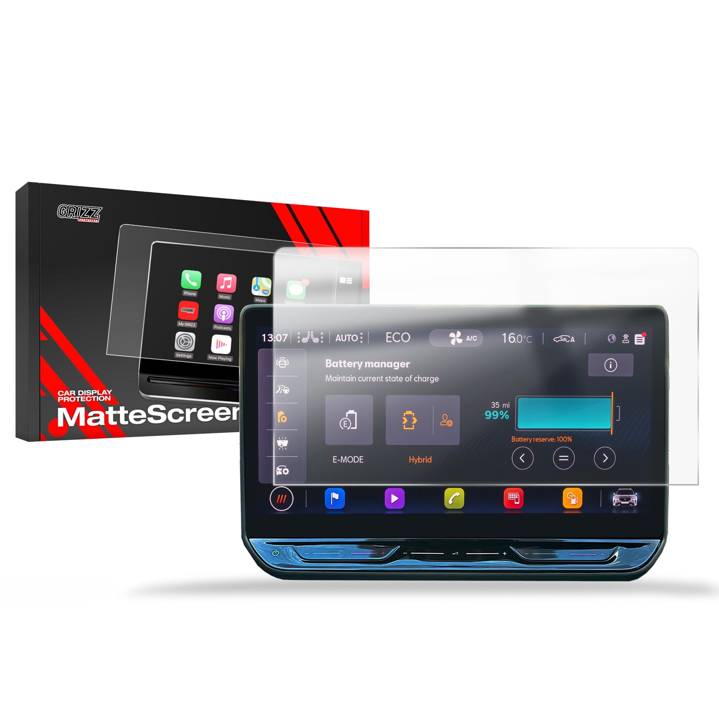 Anti-fingerprint screen film Cupra Leon 12,9" (2024-2025) Matte Grizz