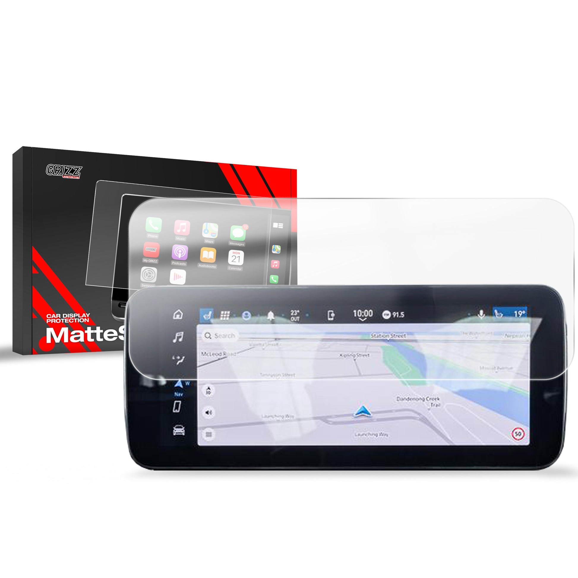 Anti-fingerprint screen film Abarth 500e 12.3" (2023-2025) Matte Grizz