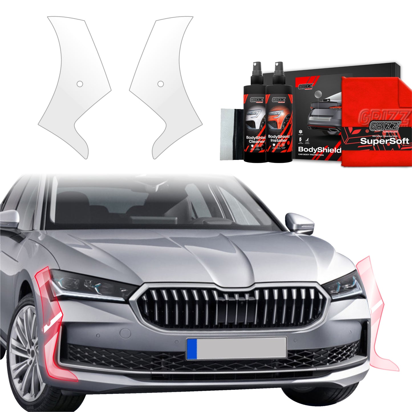2in1 Protective film for bumper for Skoda Superb 4 Liftback (2024-2025)