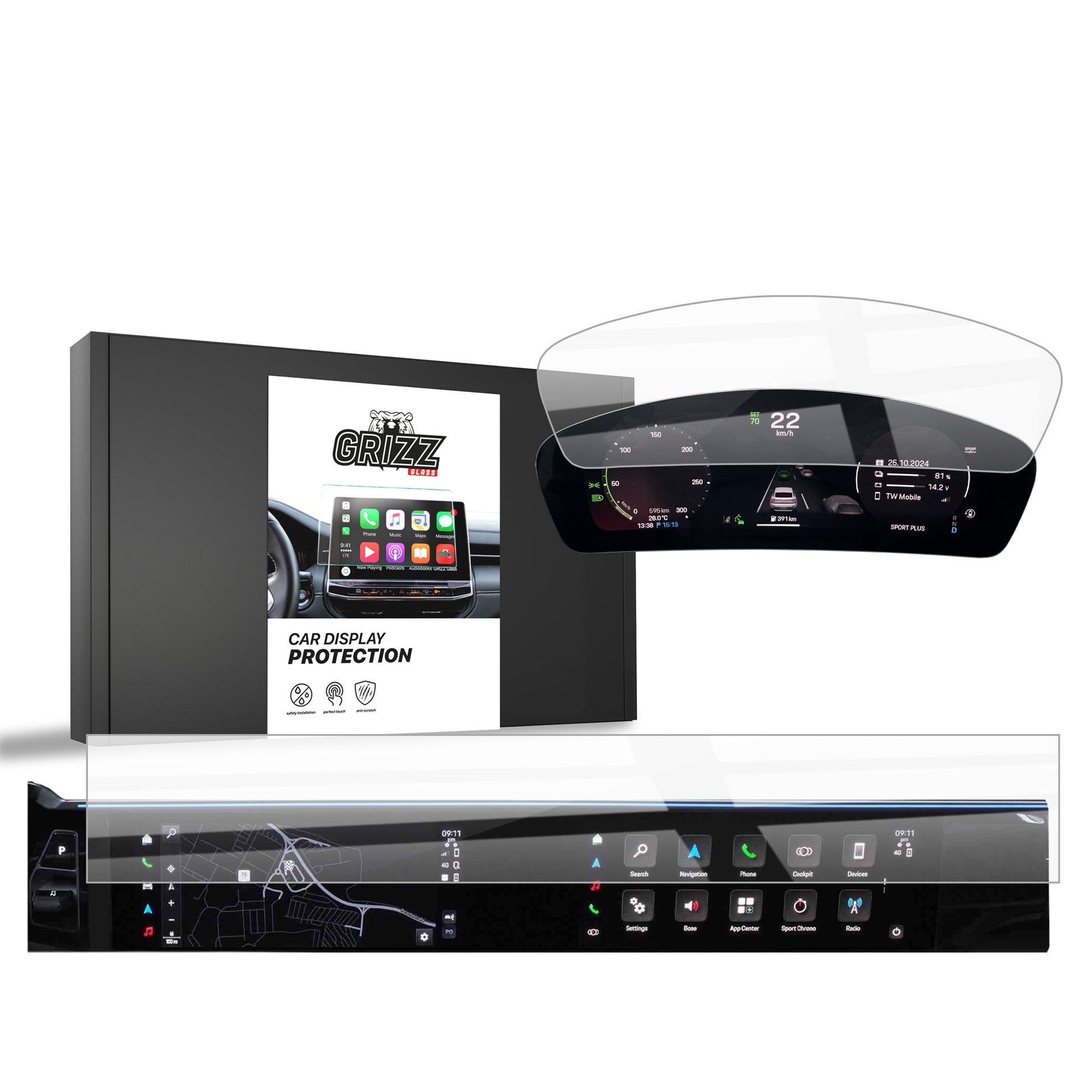 Ceramic screen film Porsche Macan 4 (2025) Grizz 2in1