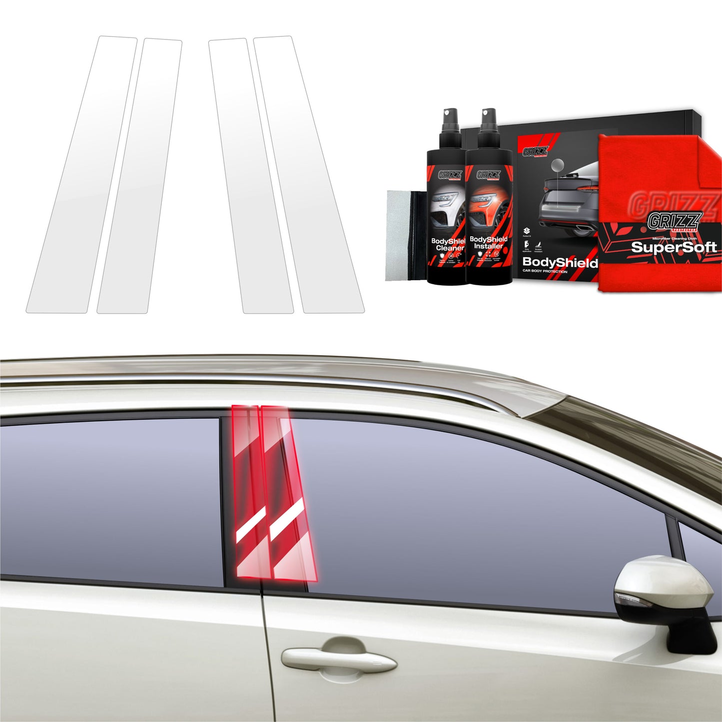 4in1 Protective film for pillars for Suzuki Swace Facelift (2023-2025)