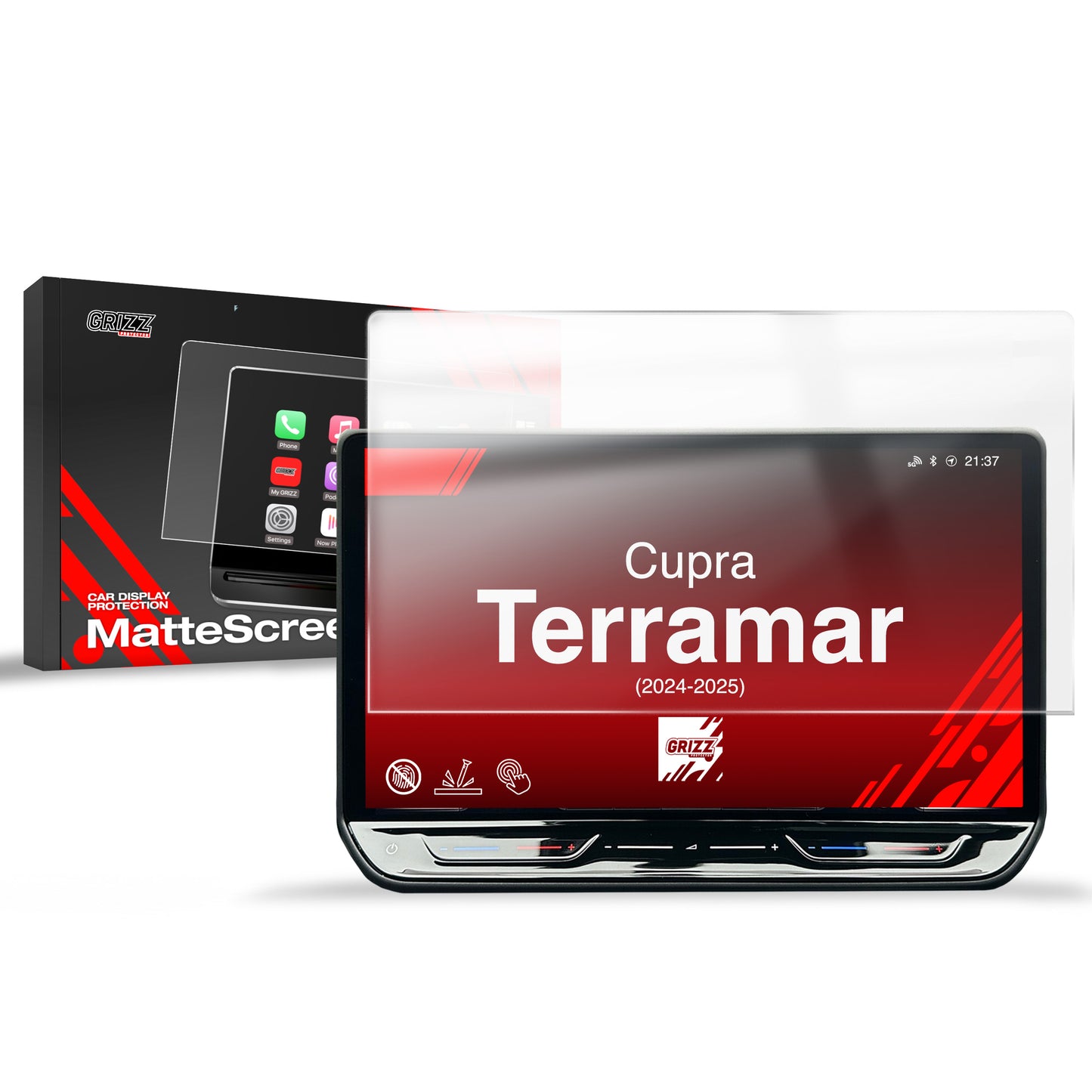 Anti-fingerprint screen film Cupra Terramar 12,9‚Äú (2024-2025) Matte Grizz