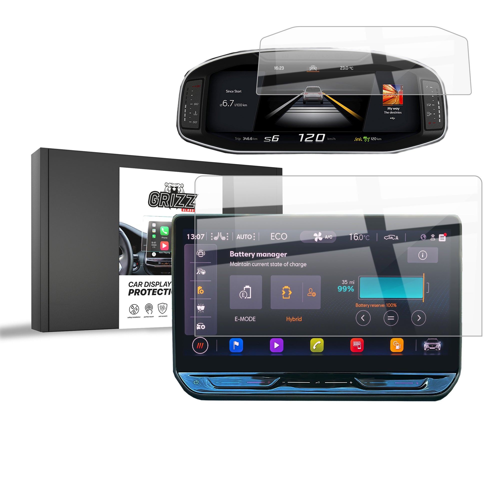 Ceramic screen film Seat Leon 4 12,9" Facelift (2024-2025) Grizz 2in1