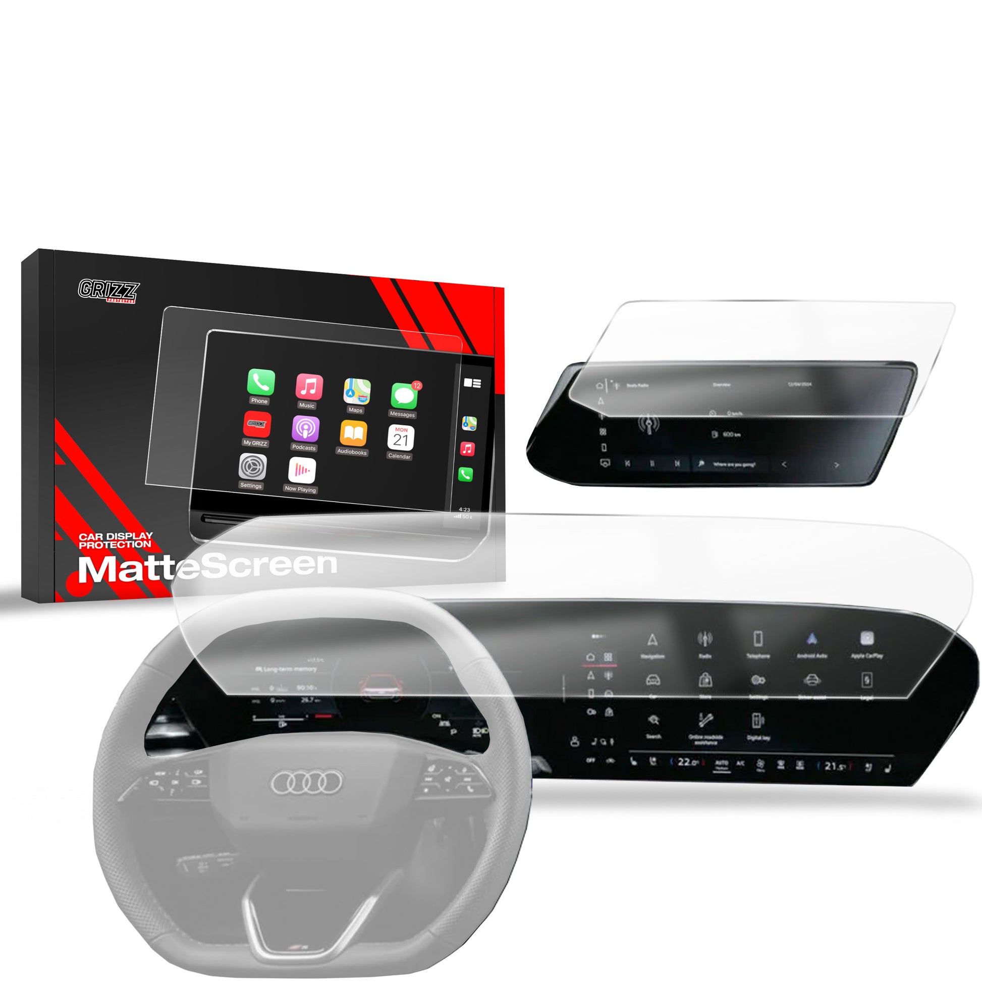 Anti-fingerprint screen film Audi A5 B10 (2025) Matte Grizz 2in1