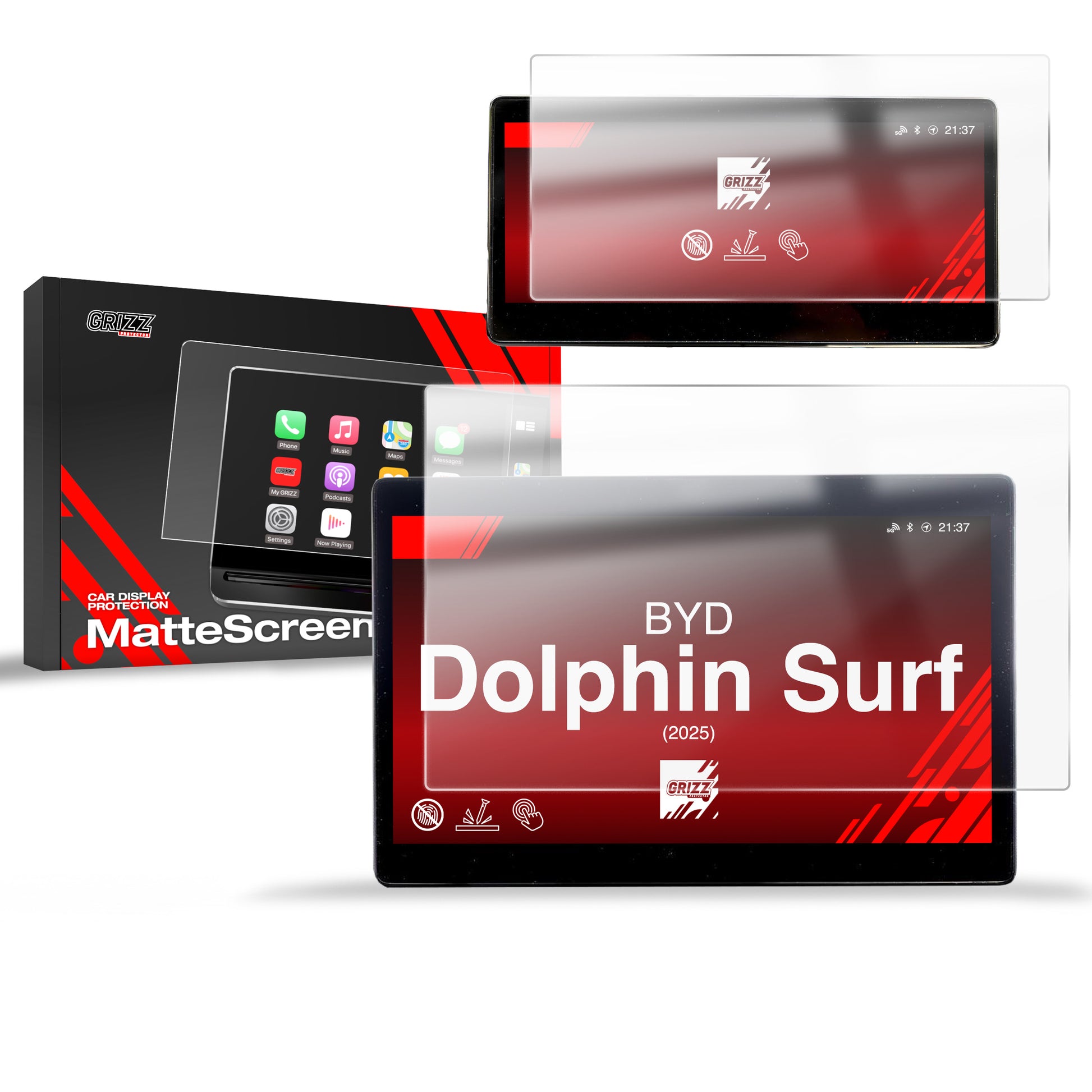 2in1 Anti-fingerprint screen film BYD Dolphin Surf (2025) Matte Grizz