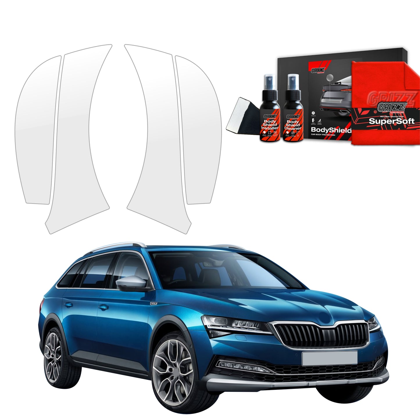 4in1 Protective film for wheel arches for Skoda Superb 3 Combi (2019-2023)