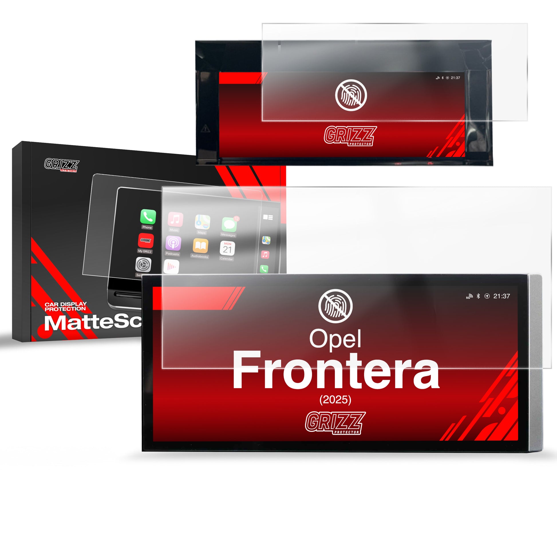 2in1 Anti-fingerprint screen film Opel Frontera (2025) Matte Grizz
