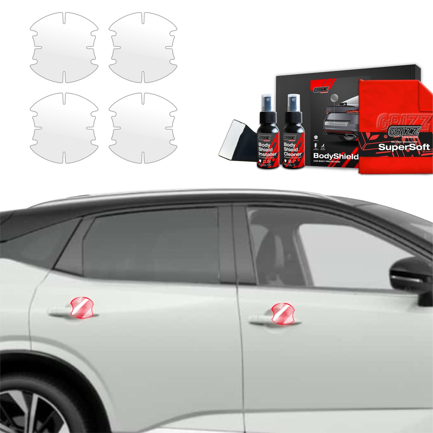 4in1 Protective film under door handles for Nissan Qashqai 3 (2021-2024)