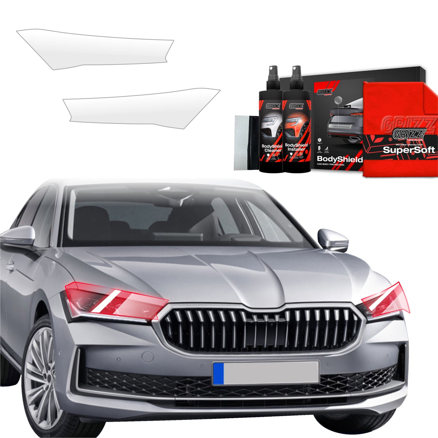 2in1 Protective film for lights for Skoda Superb 4 Combi (2024-2025)