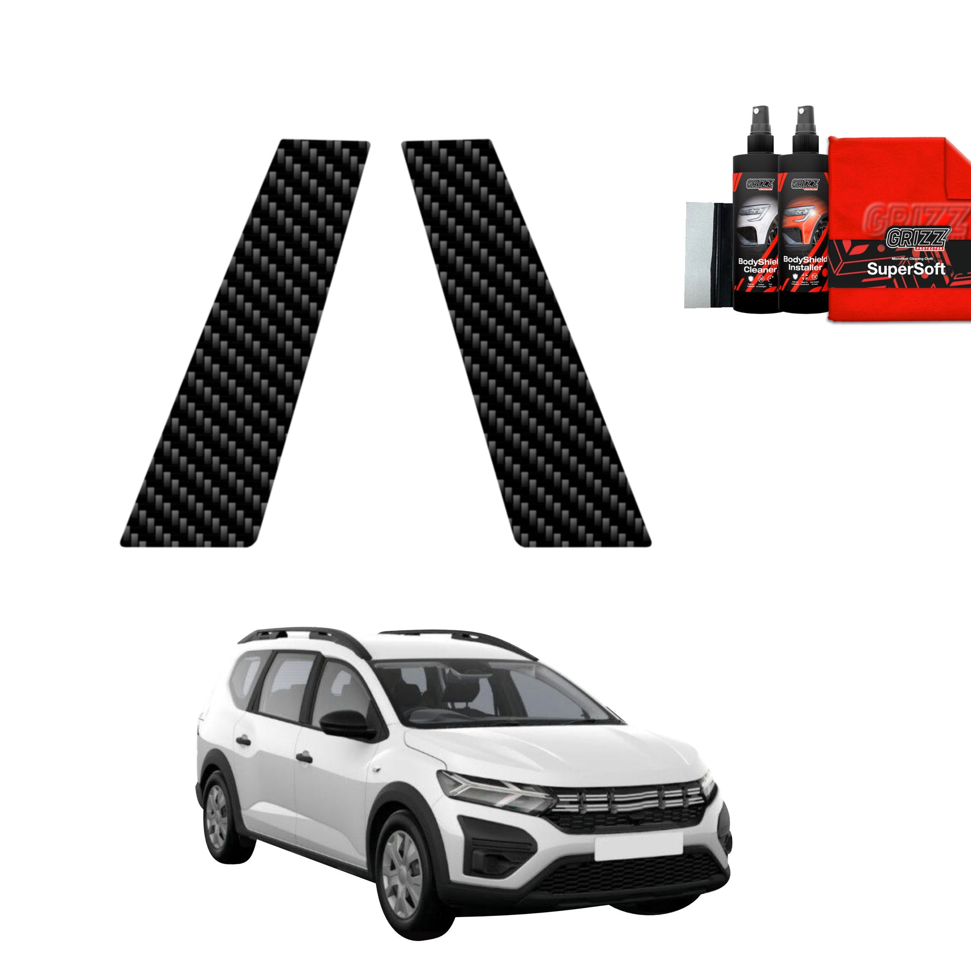2in1 Carbon film for pillars for Dacia Jogger (2022-2025)