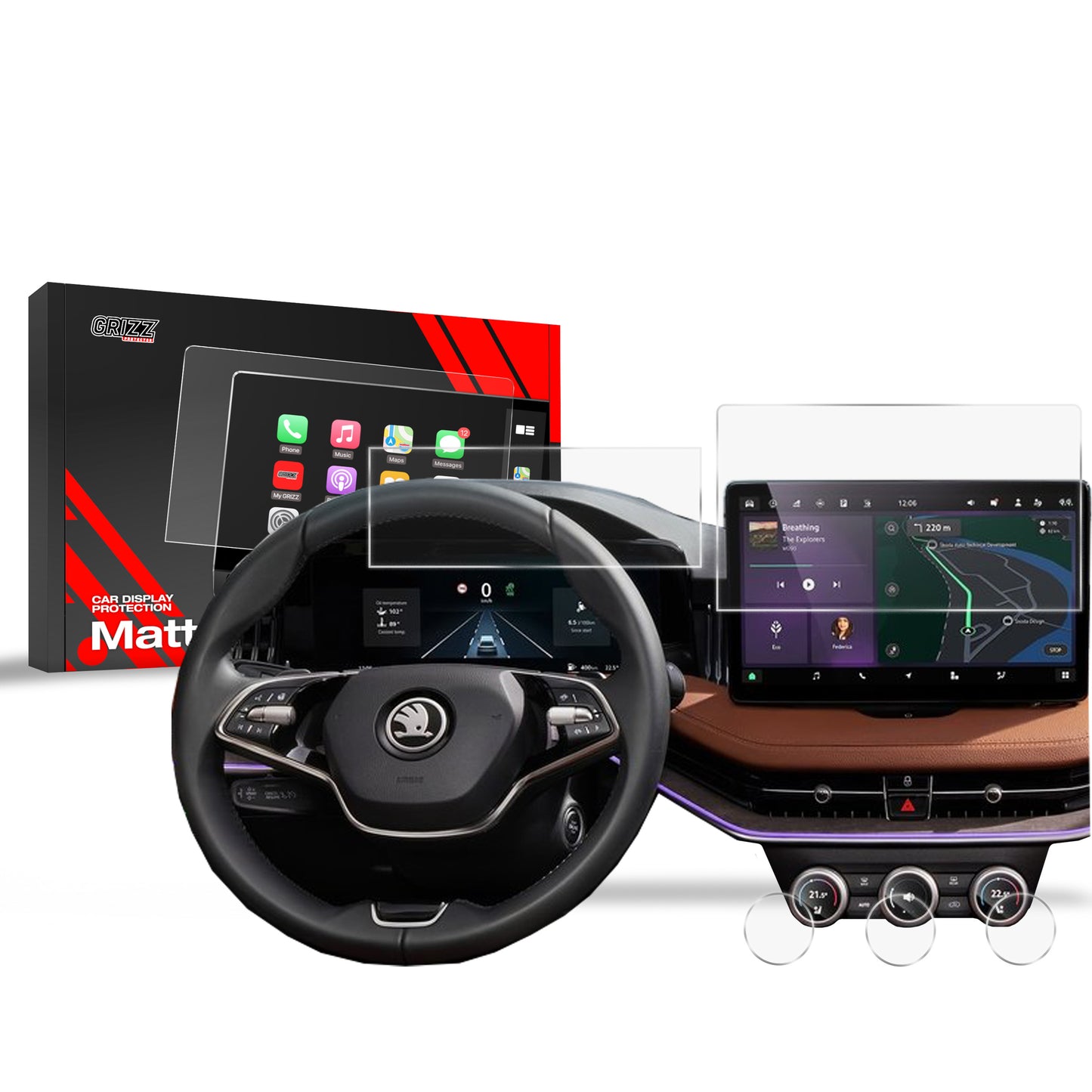 Anti-fingerprint screen film Skoda Kodiaq 2 10" (2024-2025)