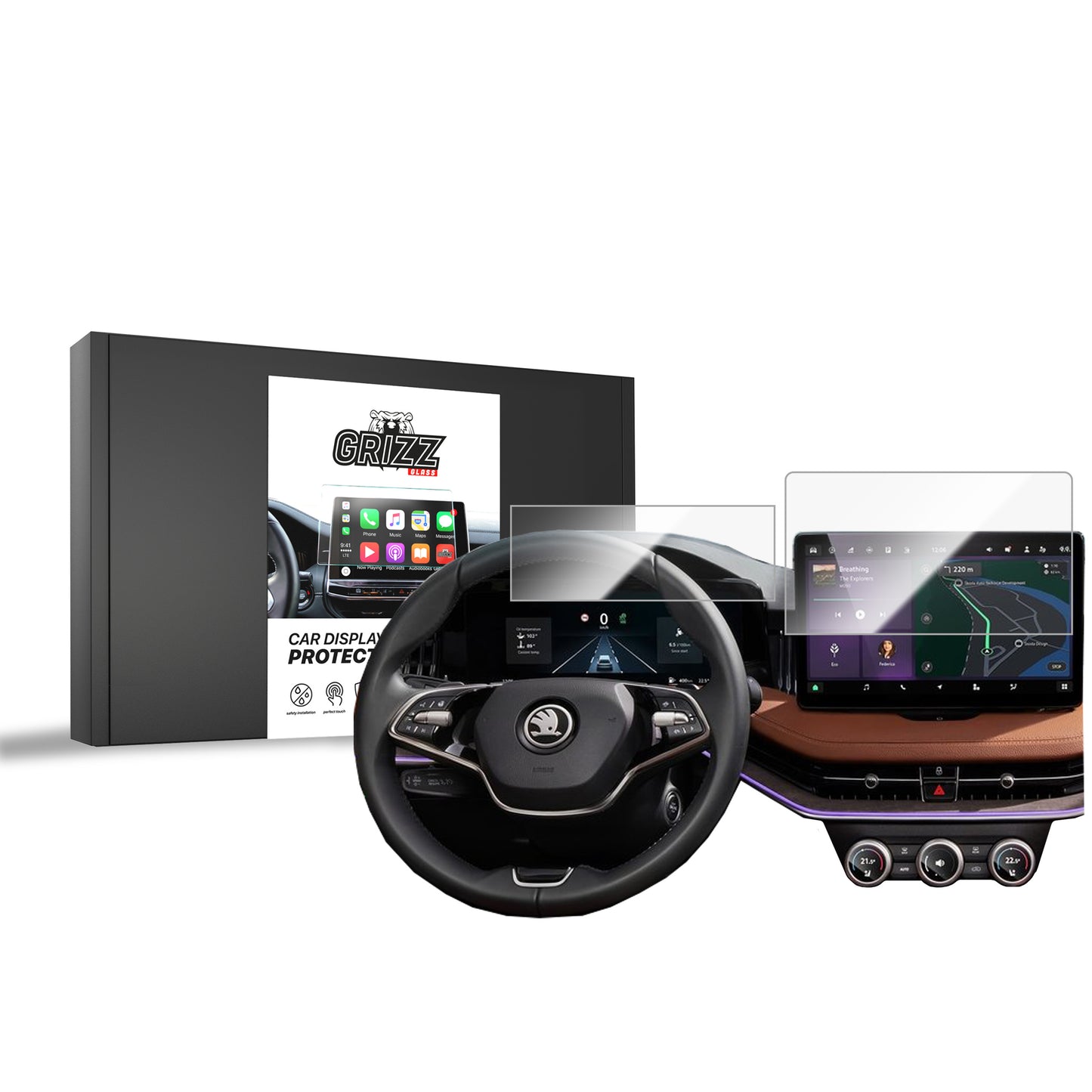 Ceramic screen film Skoda Kodiaq 2 10" (2024-2025) Grizz 2in1