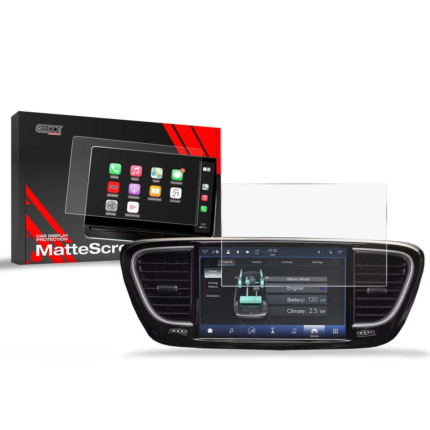 Anti-fingerprint screen film Chrysler Pacifica Uconnect 8.4" (2016-2020) Matte Grizz