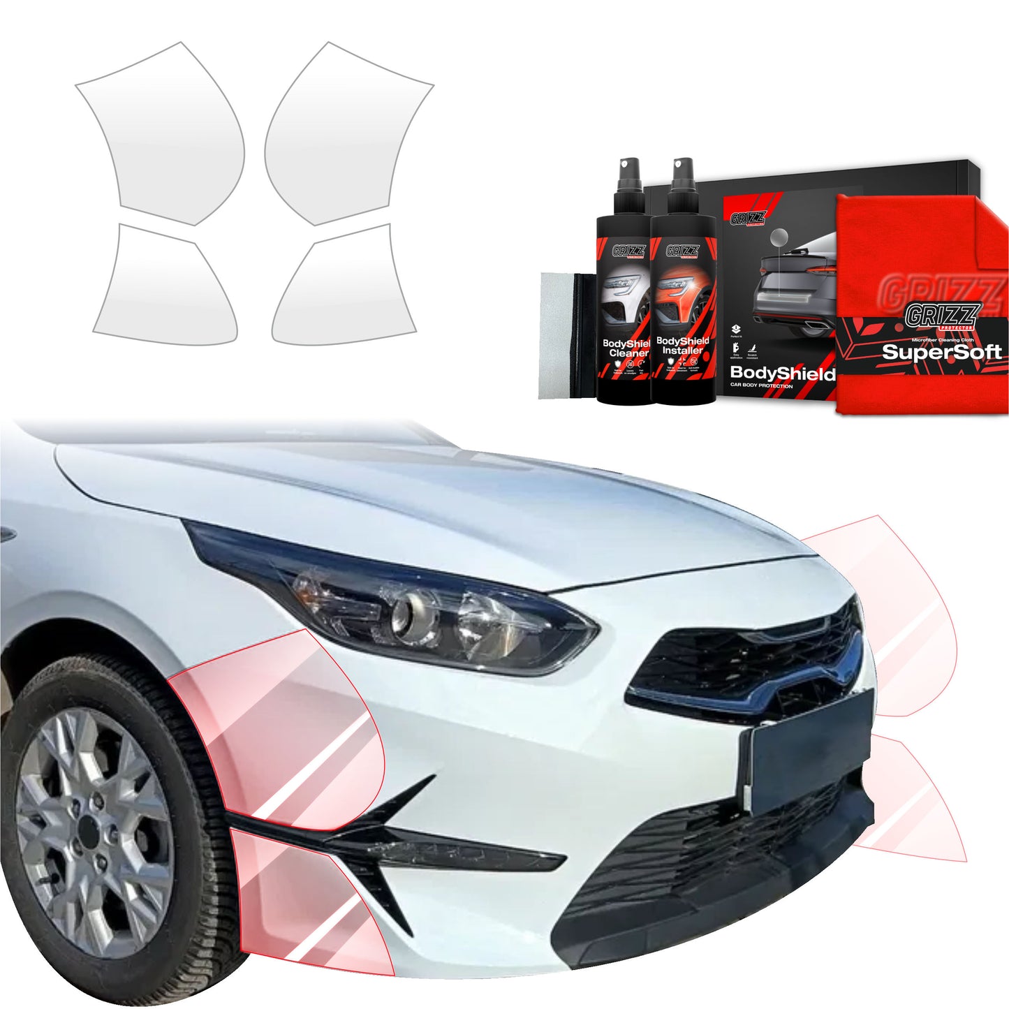 4in1 Protective film for bumper for Kia Ceed SW Kombi (2021-2025)