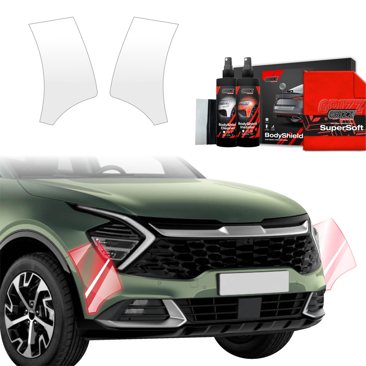 2in1 Protective film for bumper for Kia Sportage 5 (2021-2025)