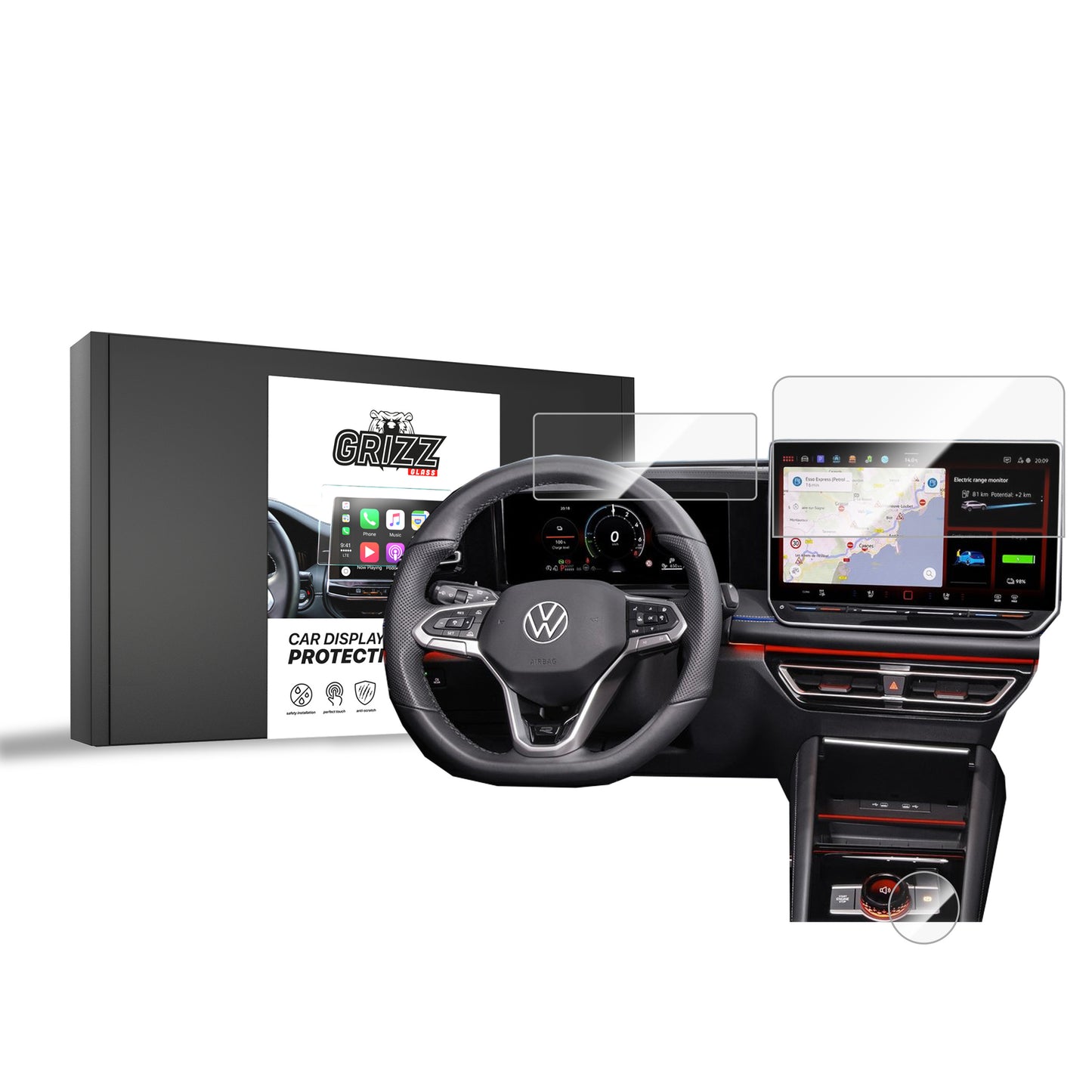 Ceramic screen film Volkswagen VW Tiguan 3 12,9" (2024-2025) Grizz 3in1