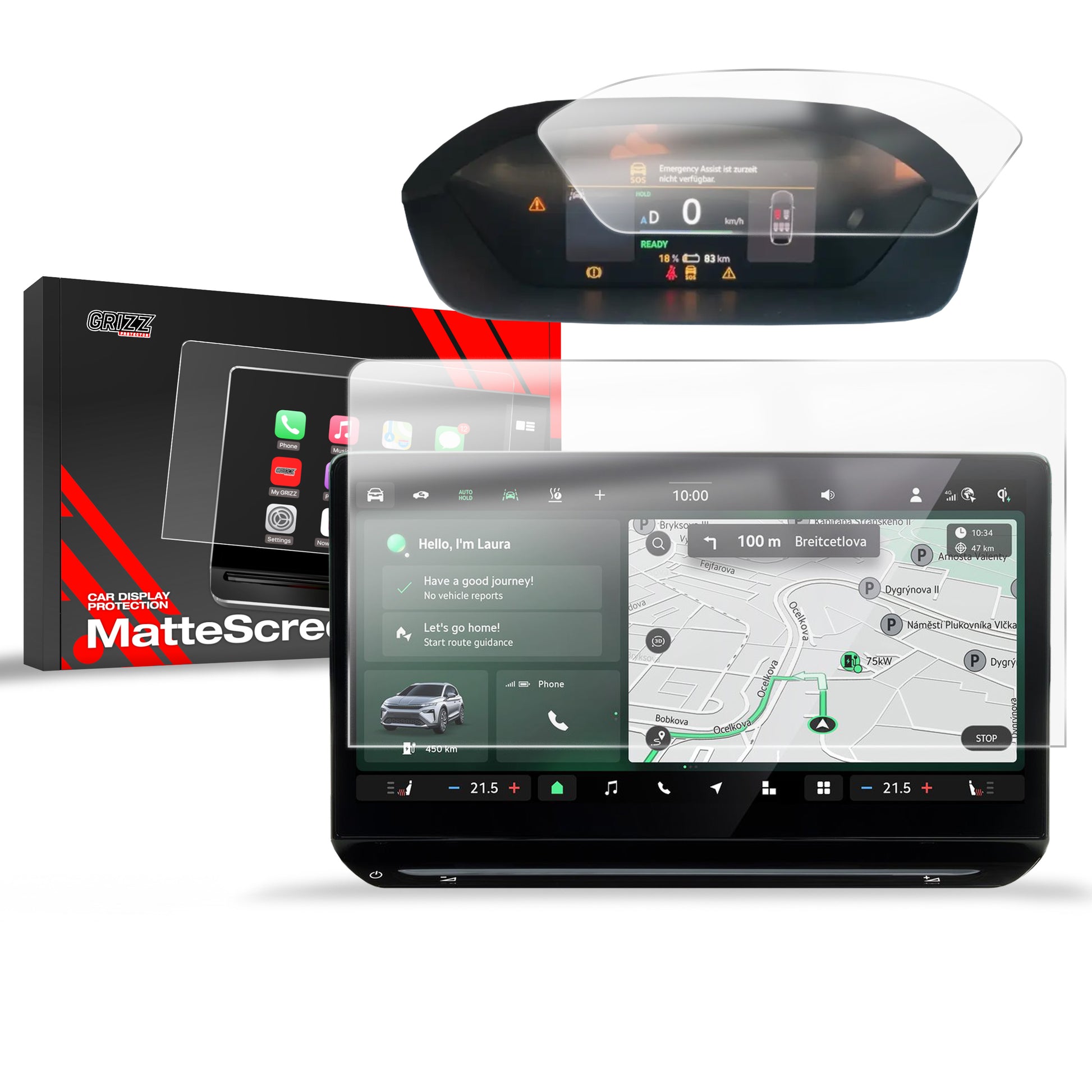 Anti-fingerprint screen film Skoda Elroq 13" (2025) Matte Grizz 2in1