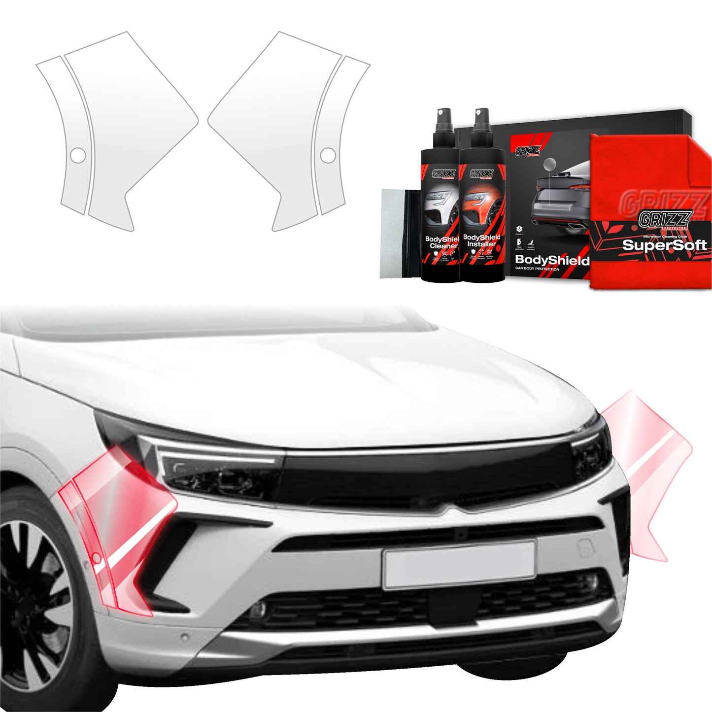 4in1 Protective film for bumper for Opel Grandland (2021-2024)