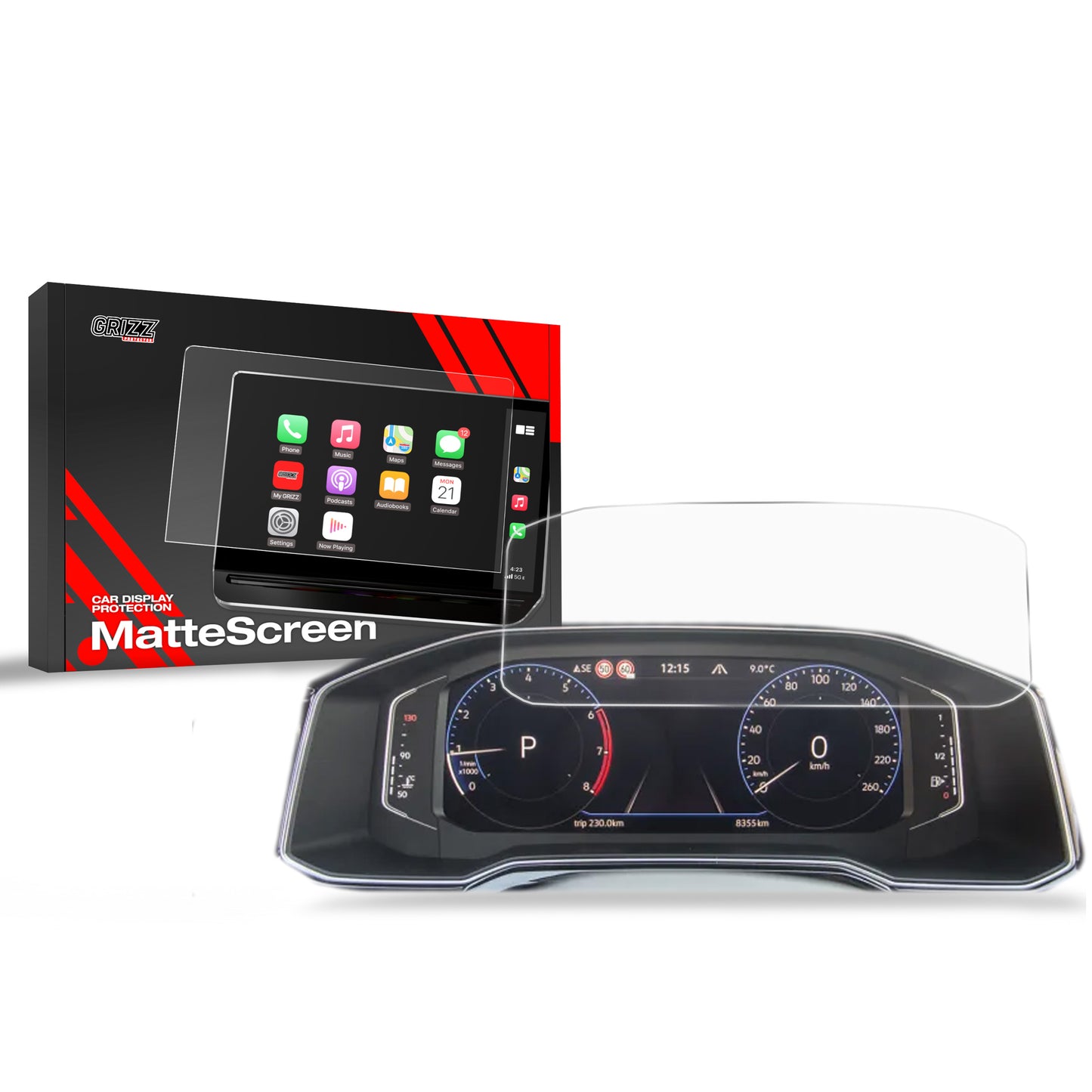 Anti-fingerprint screen film Volkswagen VW Tiguan Digital Cockpit Pro 10,25" (2020-2025) Matte Grizz