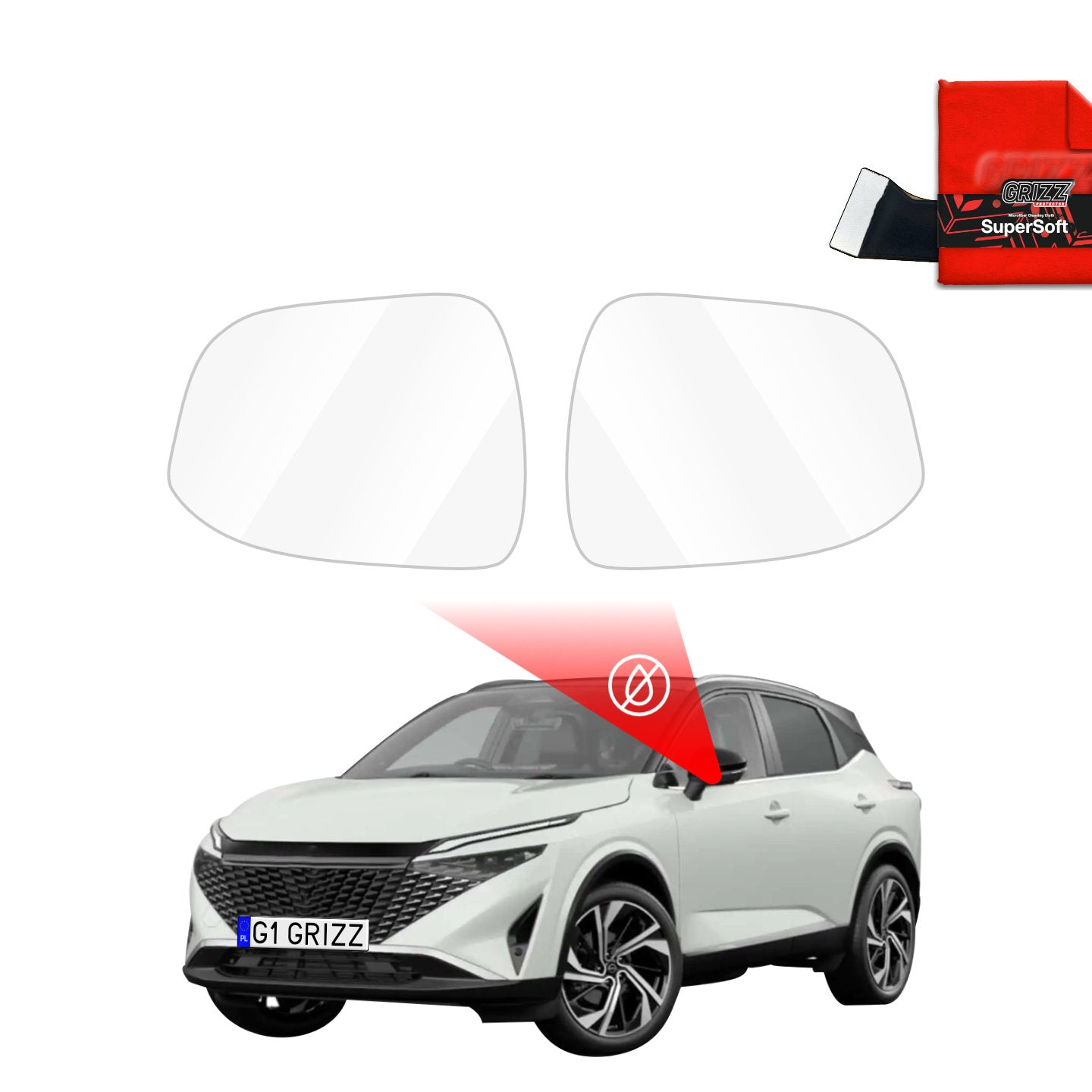 Rainproof film for mirrors for Nissan Qashqai 3 Facelift (2024-2025)