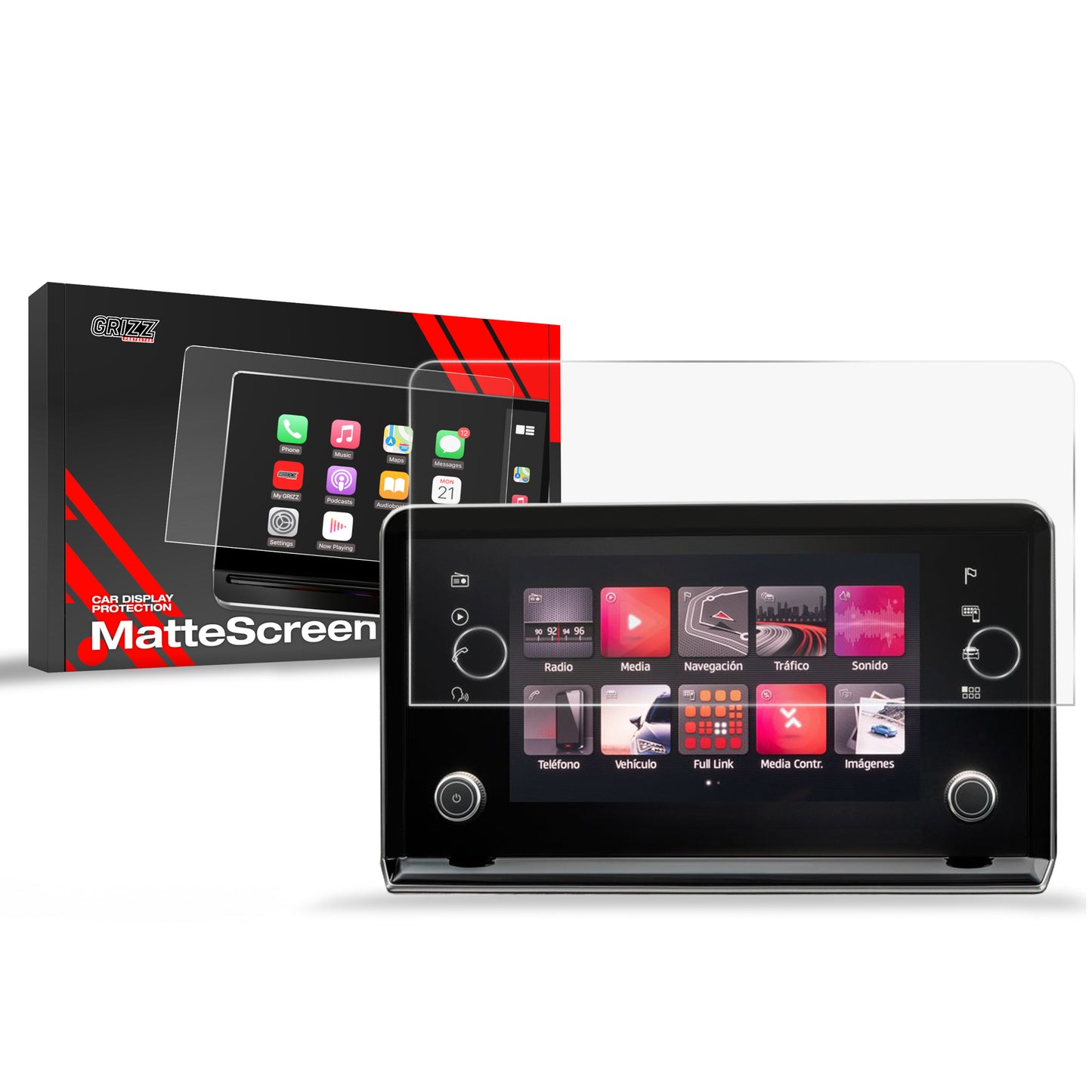 Anti-fingerprint screen film Seat Tarraco 8" (2019-2025) Matte Grizz