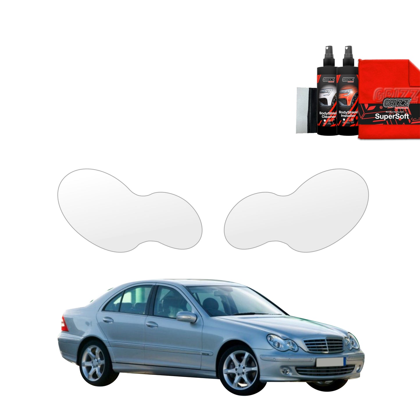 2in1 Protective film for lights for Mercedes Benz C Klasa W203 Sedan (2000-2007)
