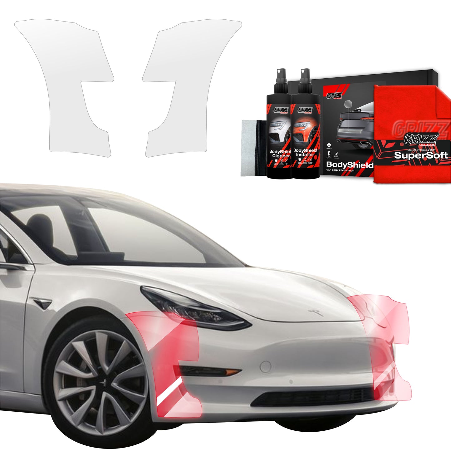 2in1 Protective film for bumper for Tesla Model 3 (2017-2020)