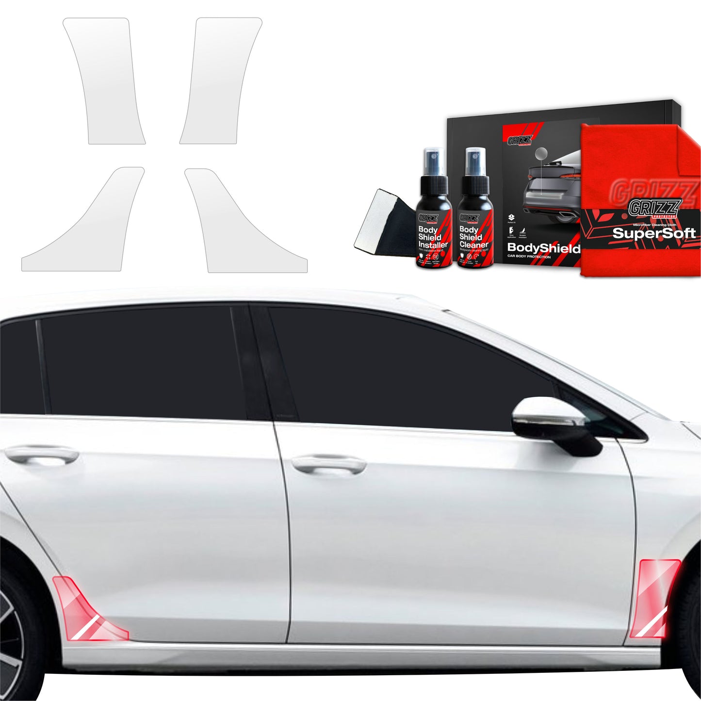 4in1 Protective film for wheel arches for Volkswagen VW Golf 8 Hatchback (2024-2025)