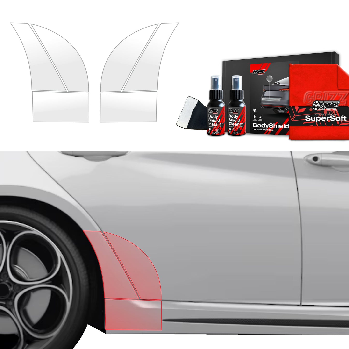 6in1 Protective film for wheel arches for Alfa Romeo Giulia (2023-2025)