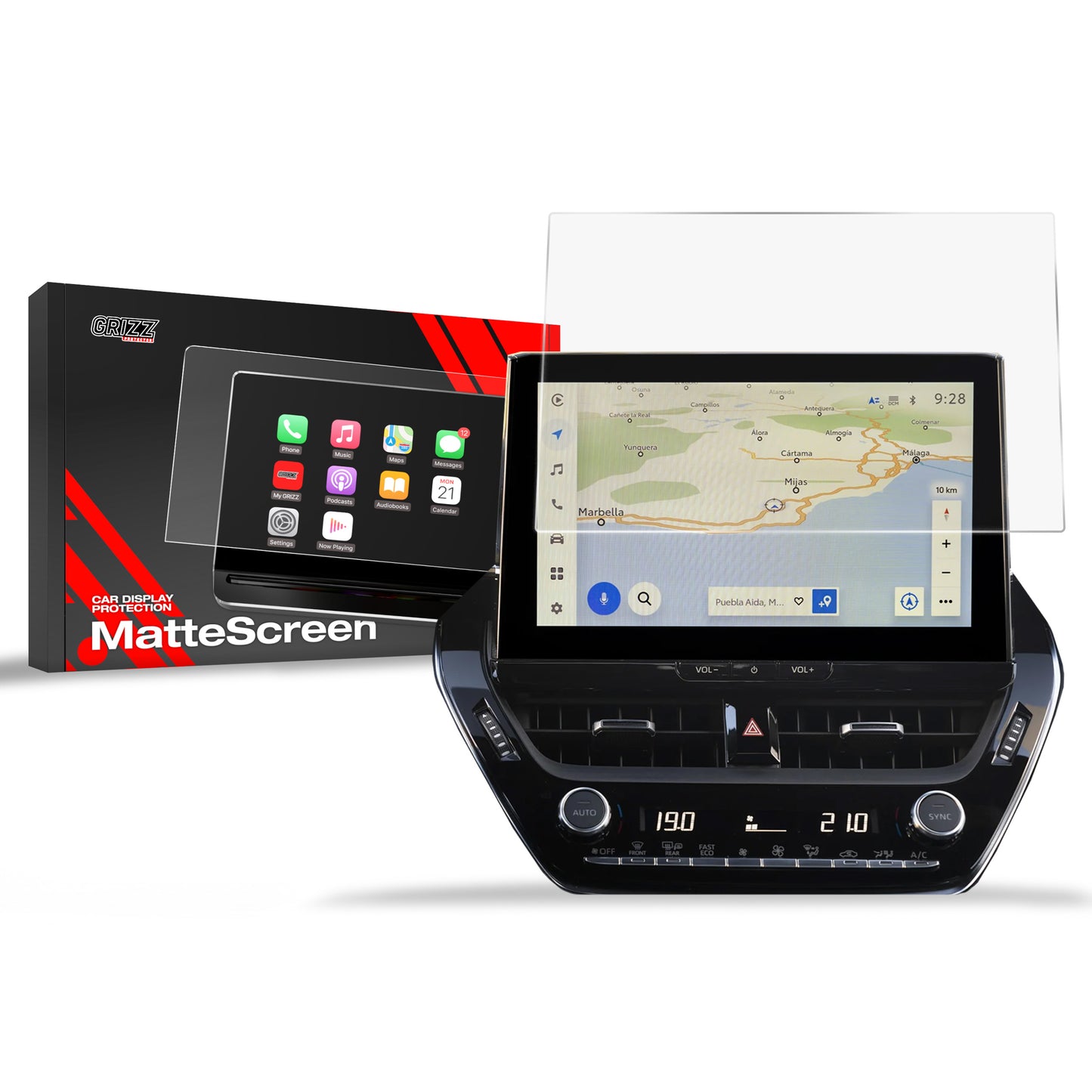 Anti-fingerprint screen film Toyota Corolla Sedan 10,5" (2022-2025) Matte Grizz