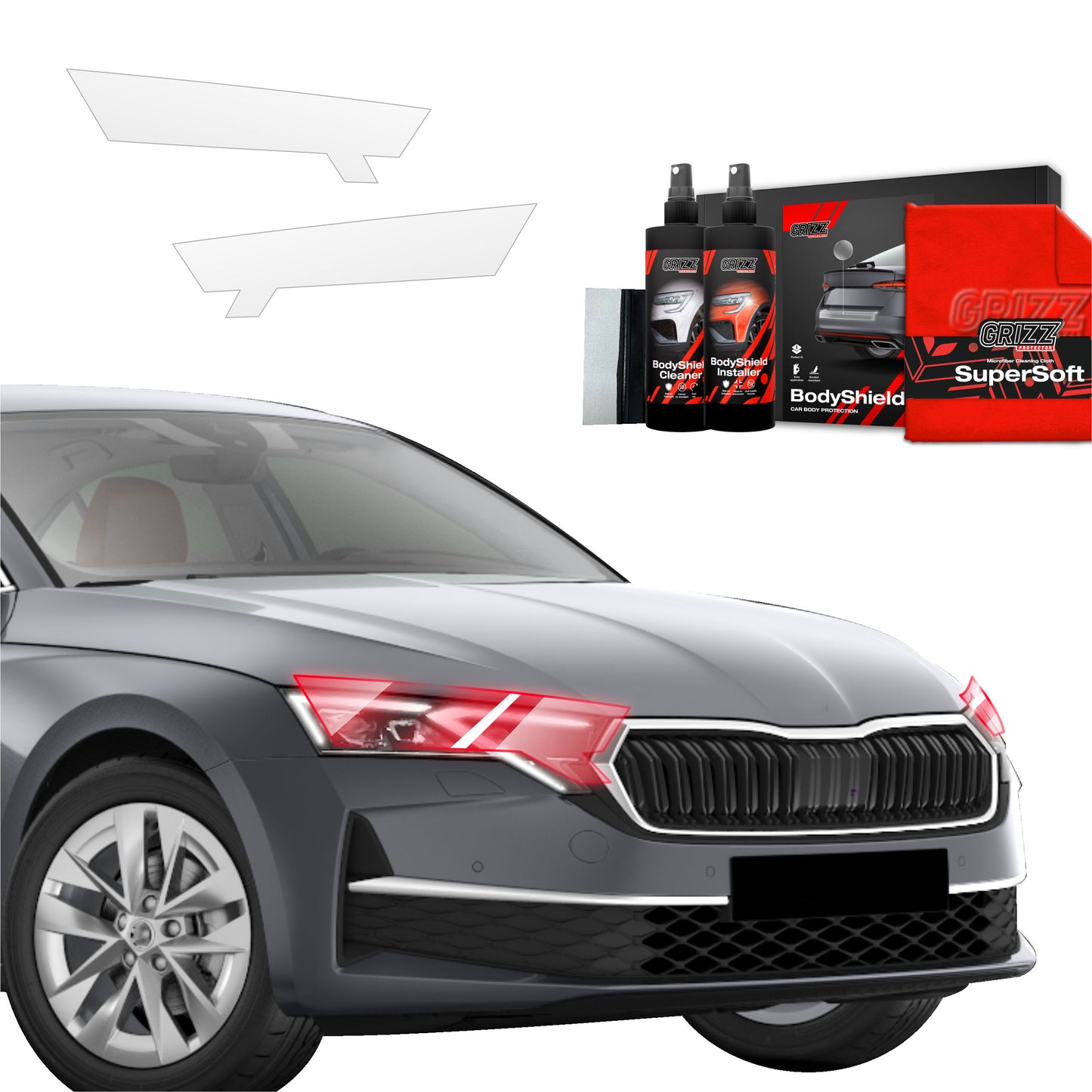 2in1 Protective film for lights for Skoda Octavia 4 Hatchback Facelift (2024-2025)