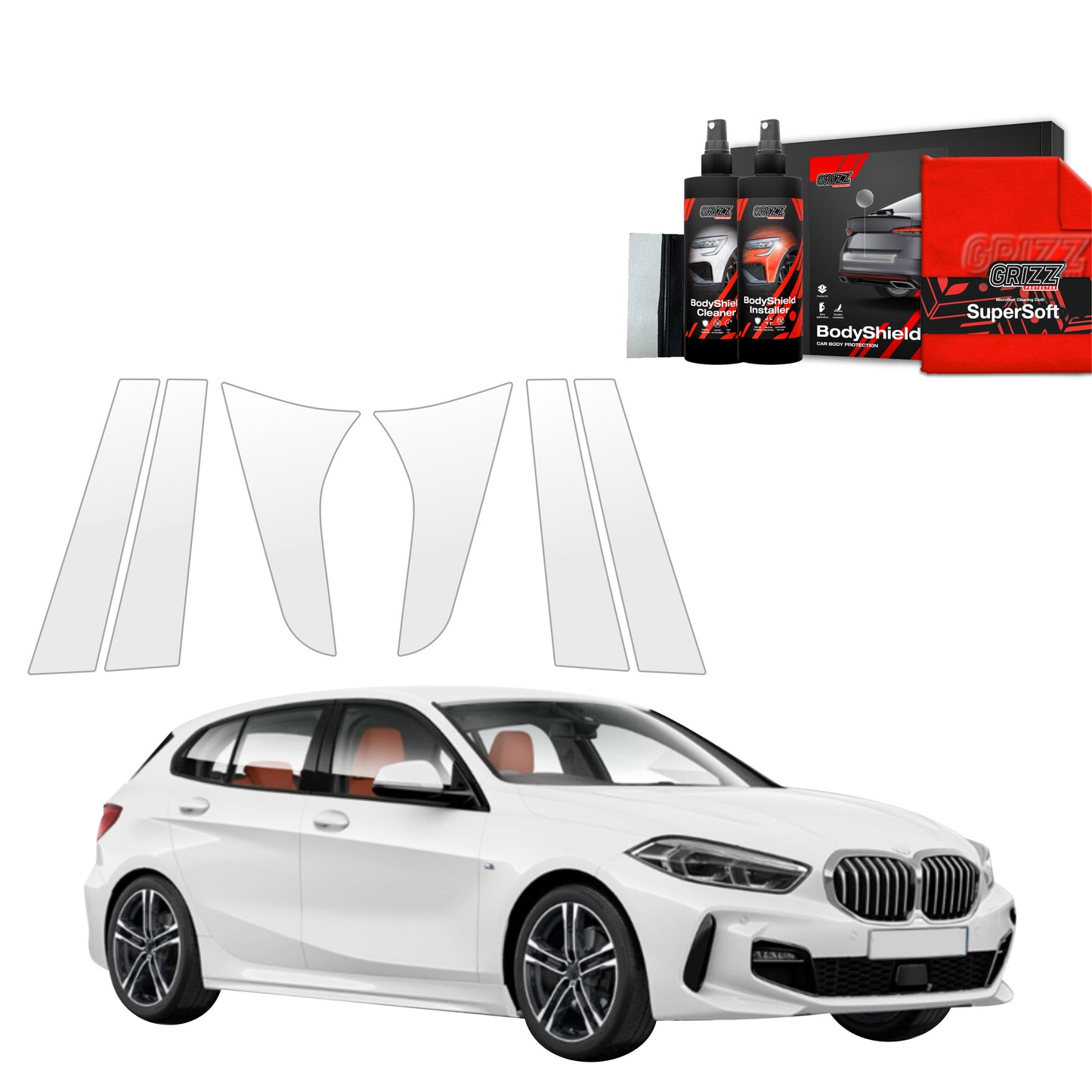 6in1 Protective film for pillars for BMW 1 118i (2020-2025)
