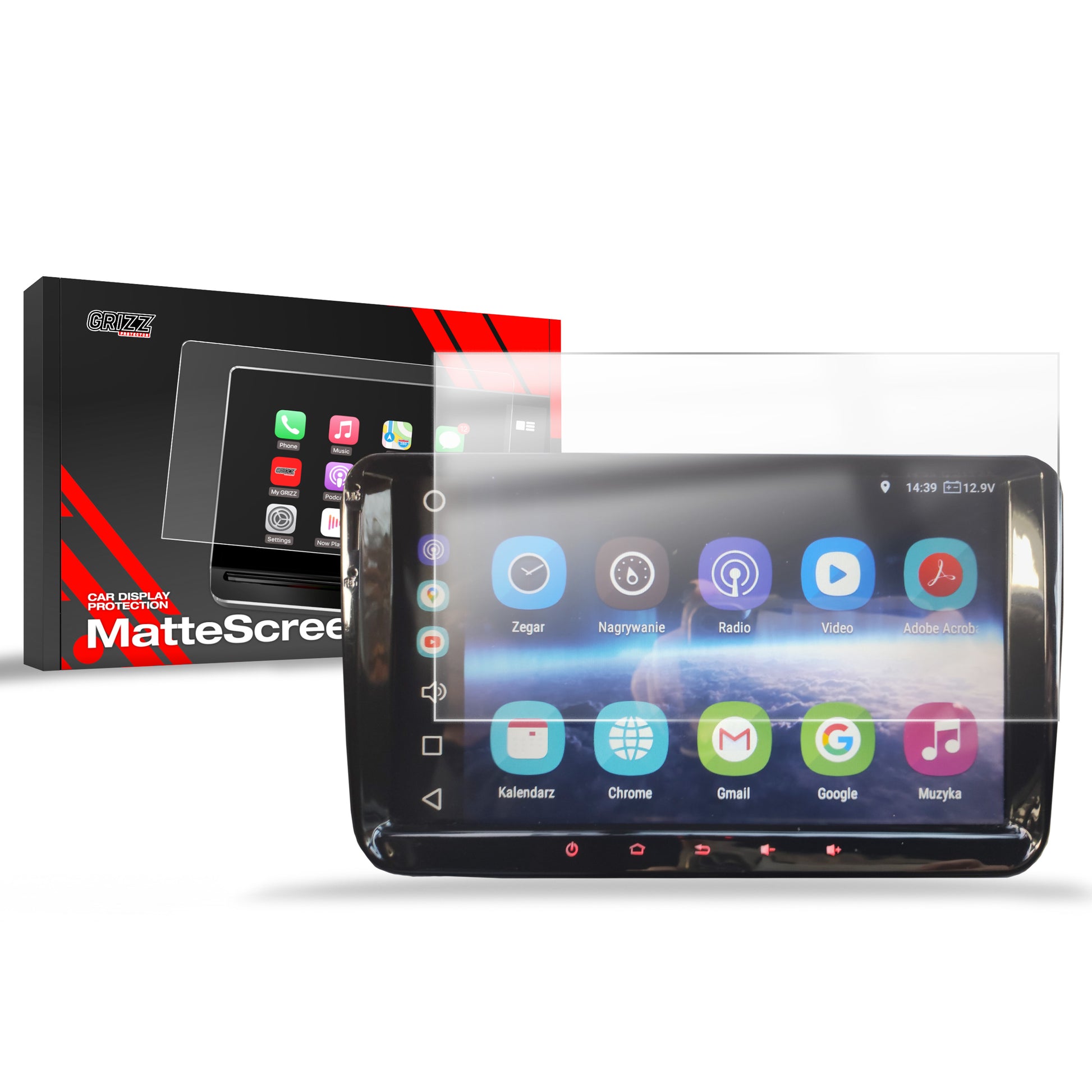 Anti-fingerprint screen film Volkswagen VW Golf 6 GTI 9" Android Radio Matte Grizz