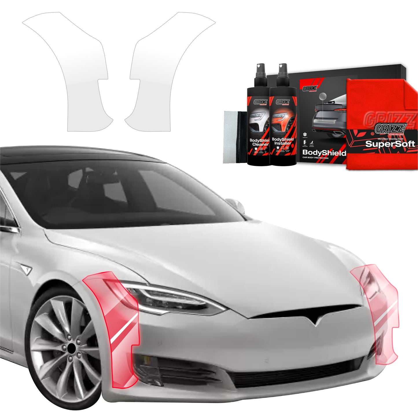 2in1 Protective film for the side of the bumper for  Tesla Model S (2023-2025)
