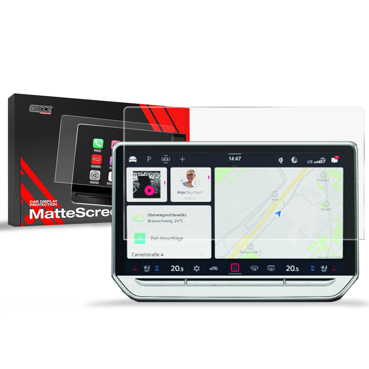 Anti-fingerprint screen film Volkswagen VW Crafter 12,9" (2024-2025) Matte Grizz