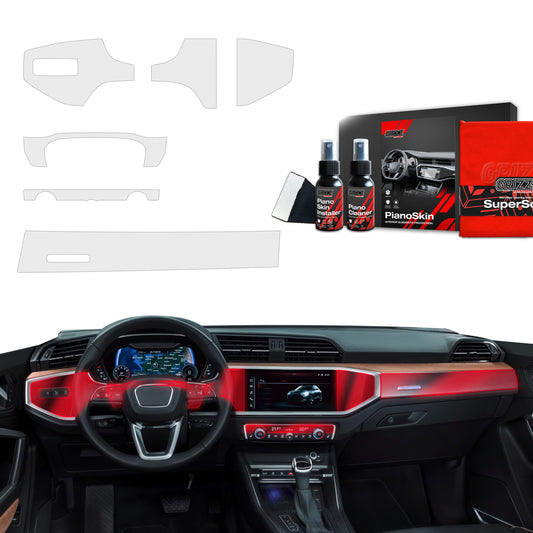 6in1 Grizz protective interior film Audi Q3 (2018-2025) Anti-fingerprint PianoSkin