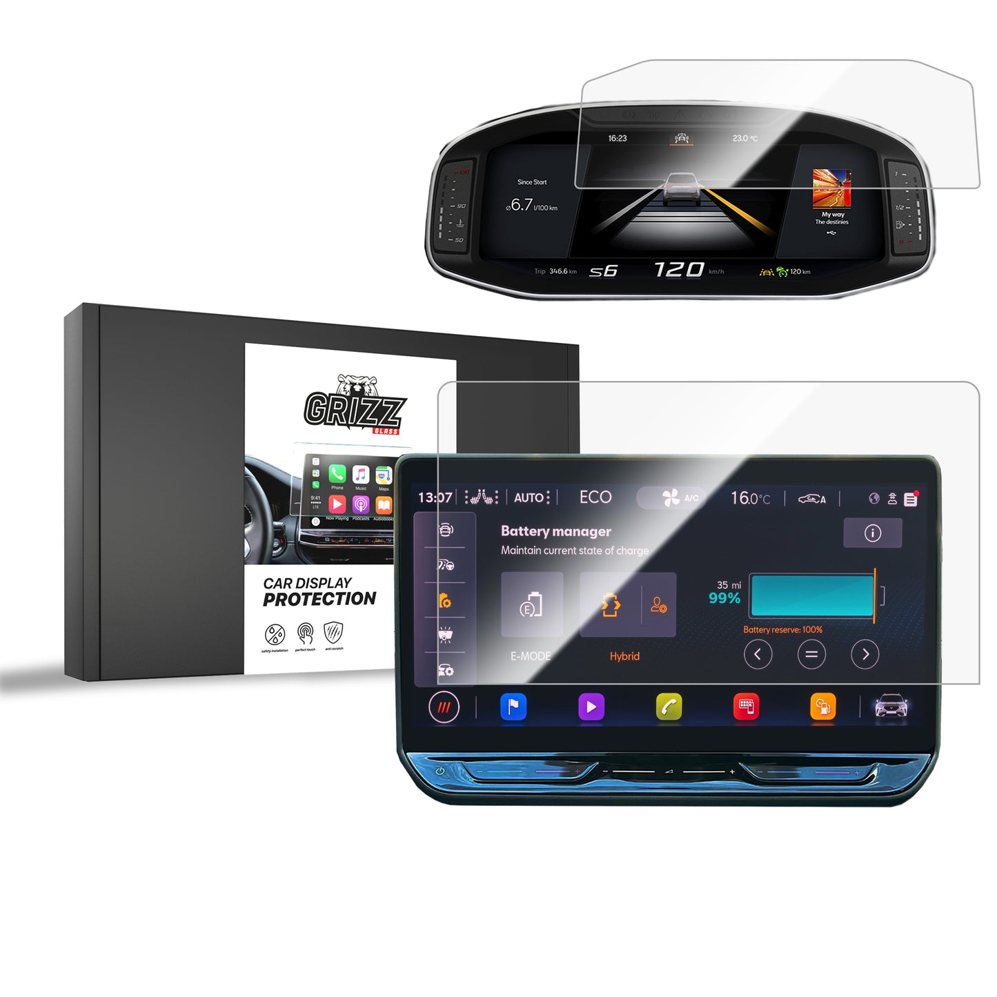 Ceramic screen film Cupra Leon 12,9" (2024-2025) Grizz 2in1