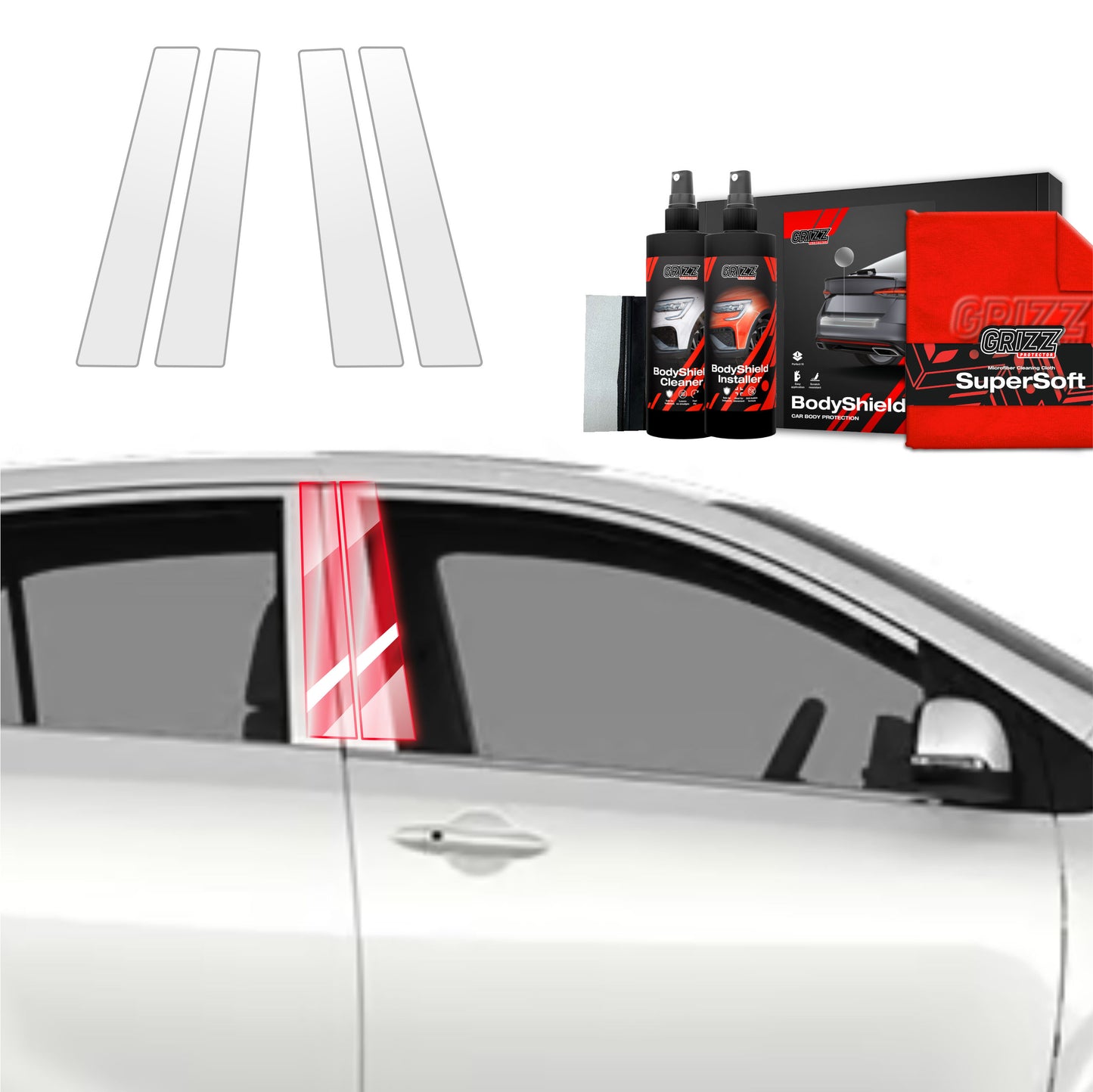 4in1 Protective film for pillars for Kia Picanto (2023-2025)