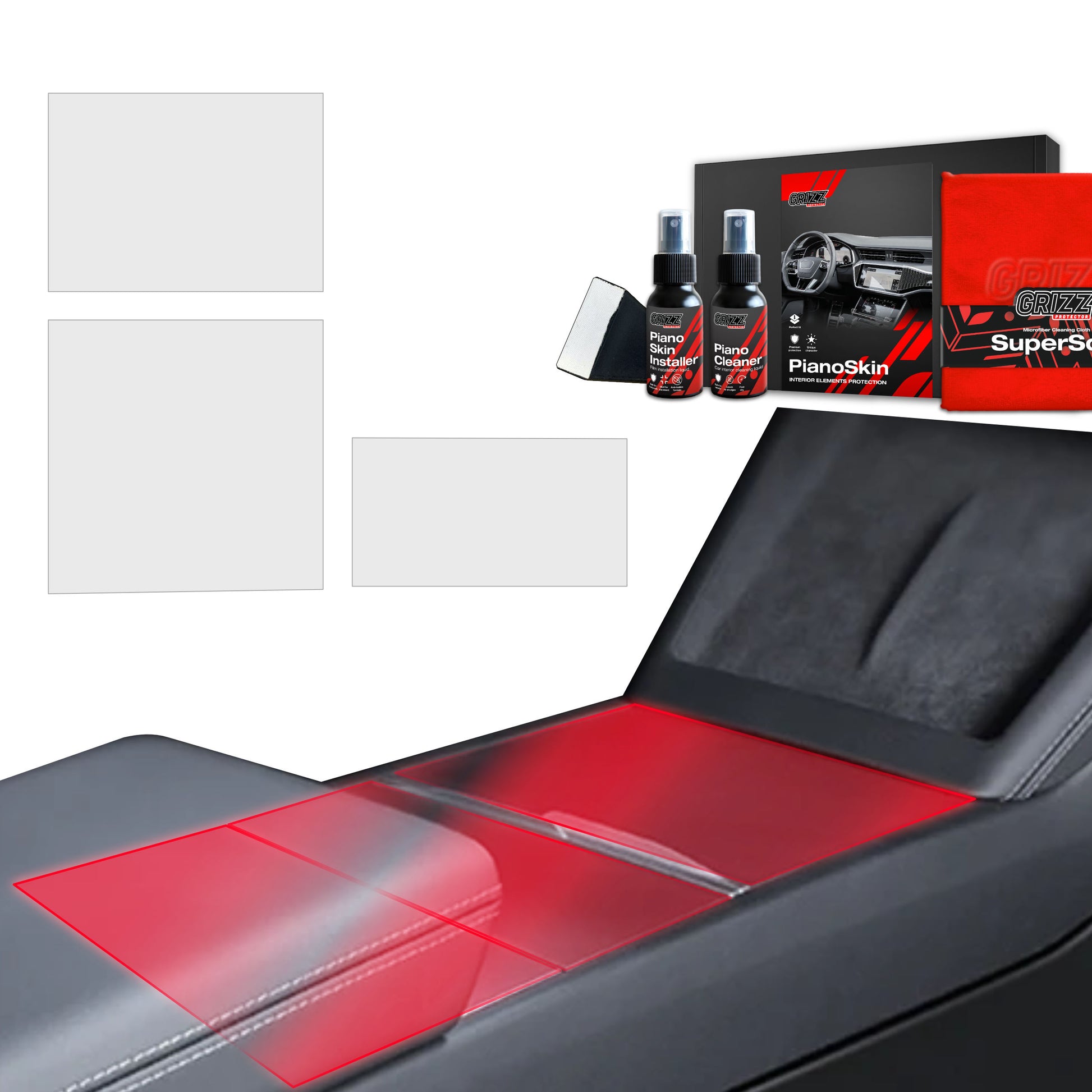 3in1 Grizz protective interior film Tesla Model 3 Highland (2024-2025) Anti-fingerprint PianoSkin