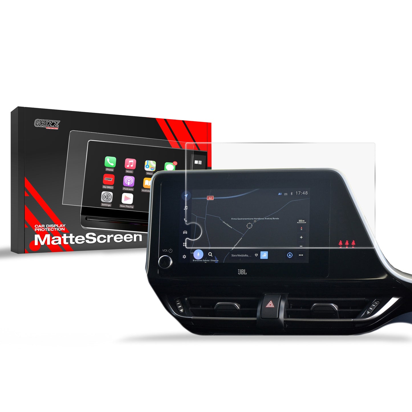 Anti-fingerprint screen film Toyota C-HR Hybrid GR-Sport (2016-2023) Matte Grizz