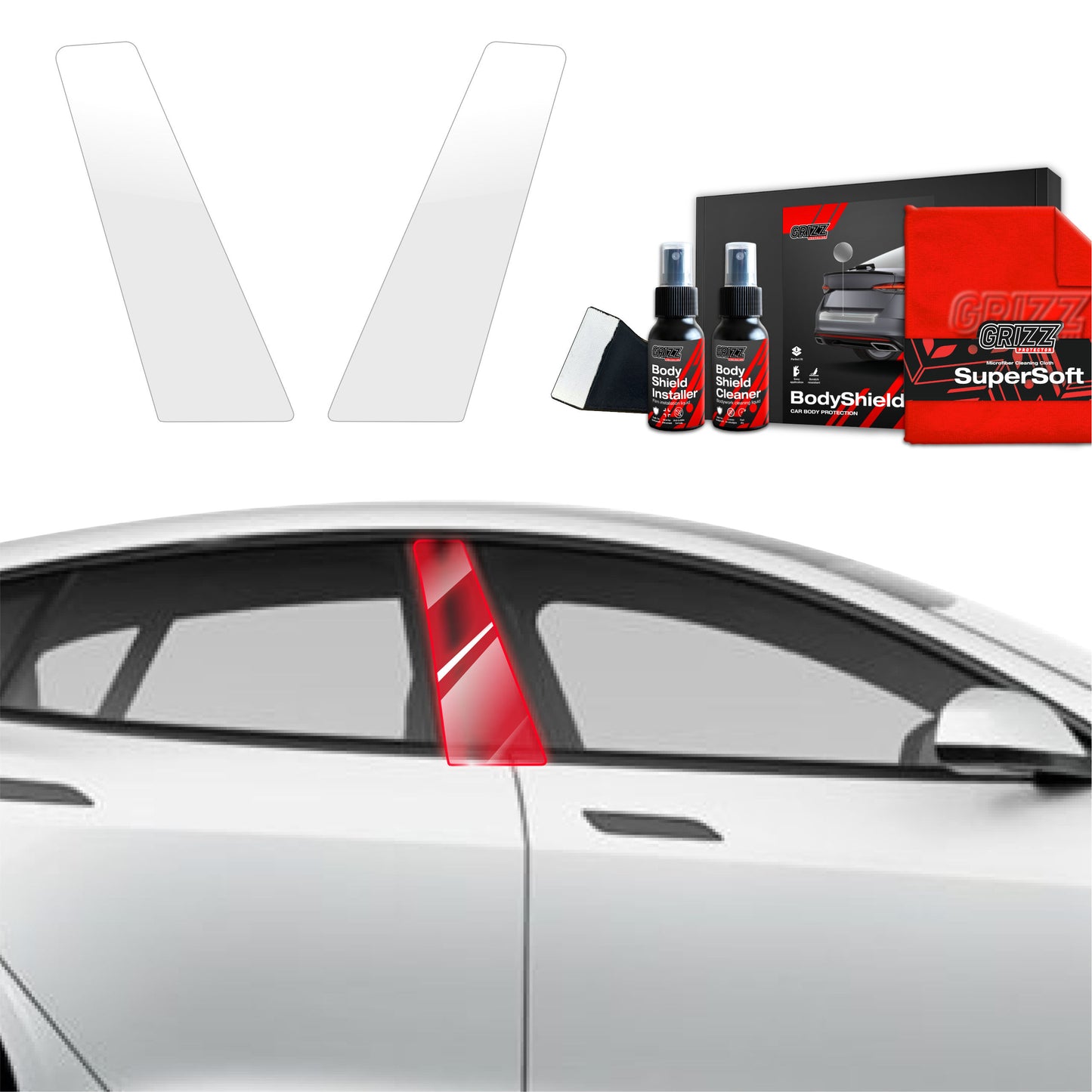 2in1 Protective film for pillars for Tesla Model S (2023-2025)
