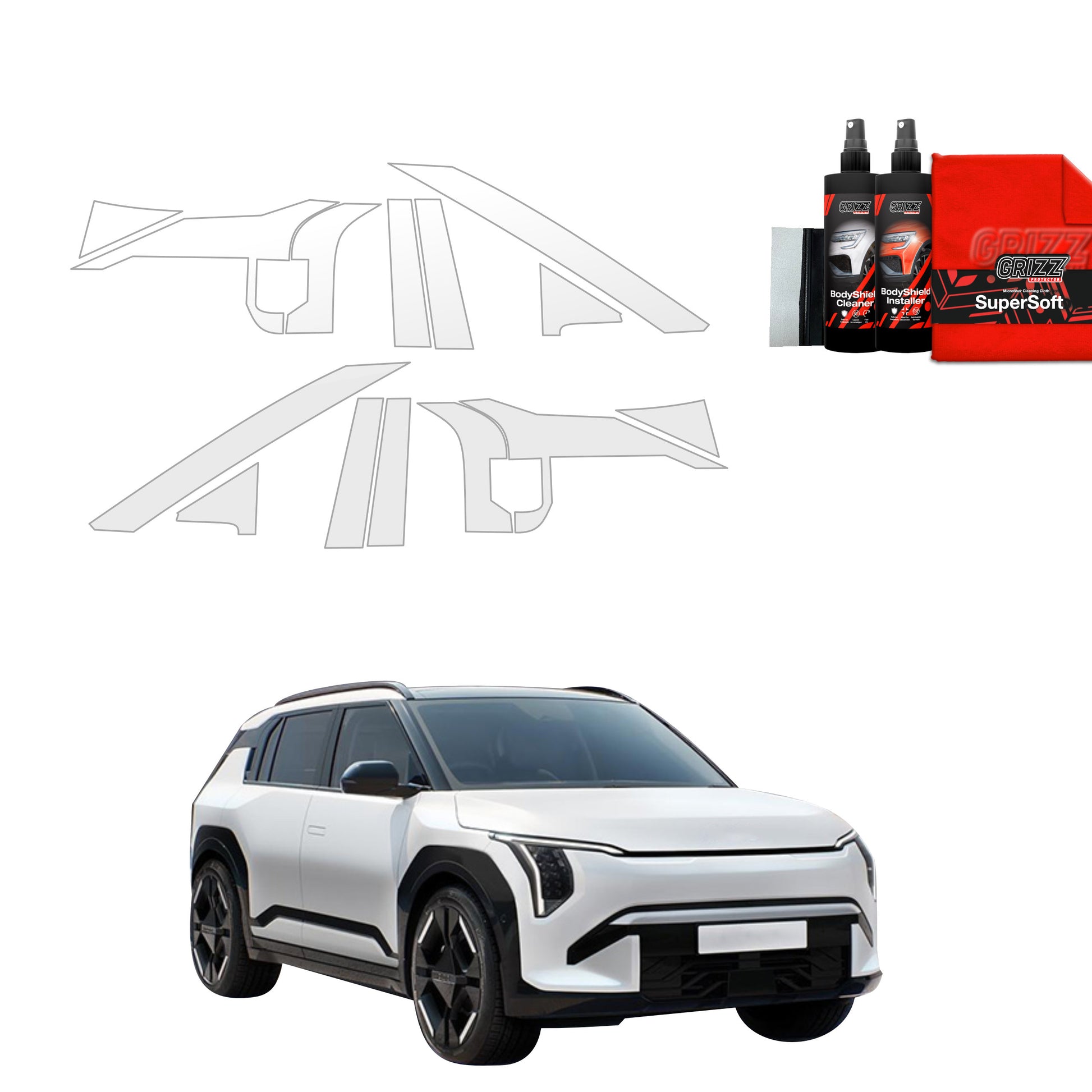 14in1 Protective film for pillars for Kia EV3 GT Line (2025)
