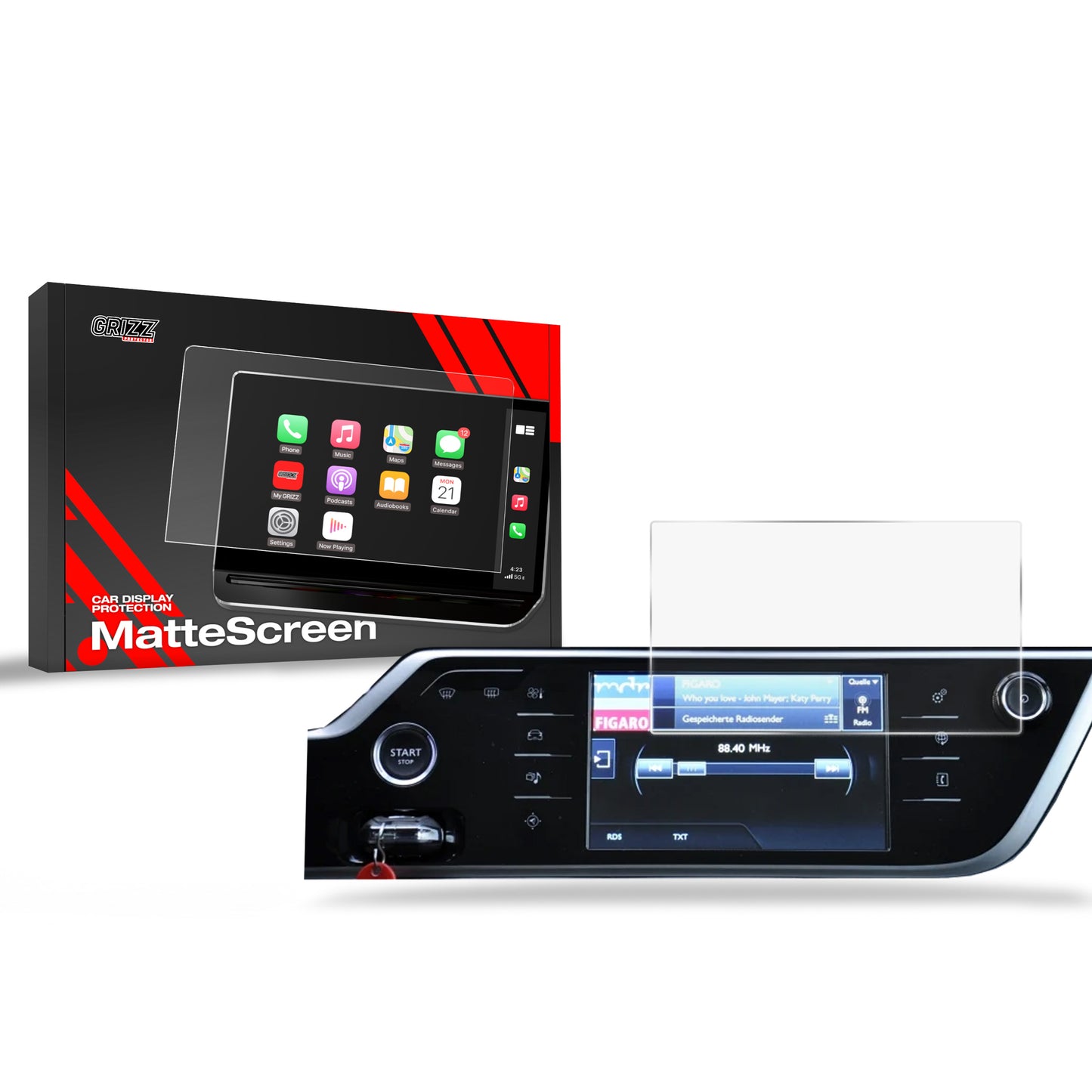 Anti-fingerprint screen film Citroen C4 Grand Picasso (2014-2018) Matte Grizz