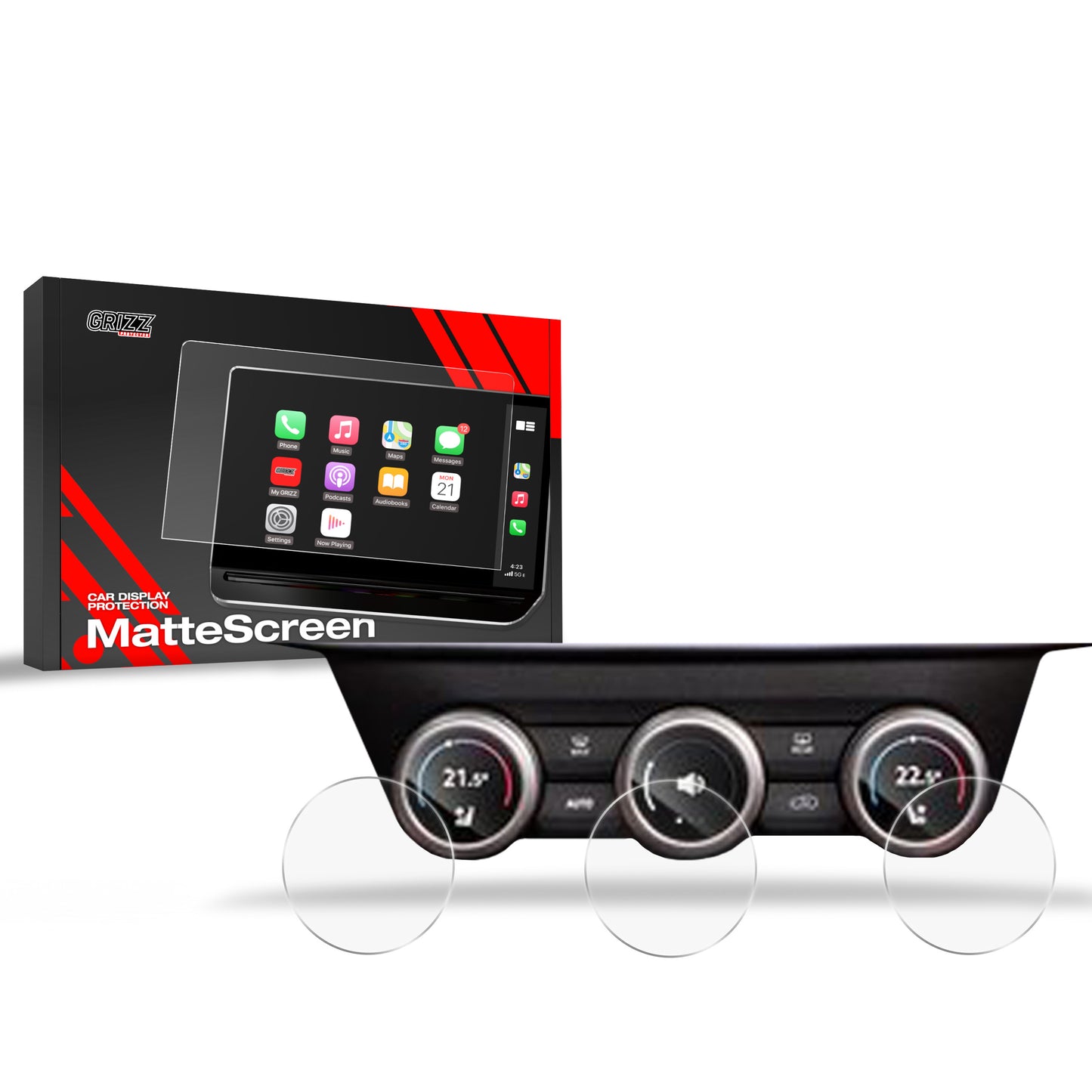 Anti-fingerprint screen film Skoda Kodiaq 2 (2024-2025) Matte Grizz 3in1