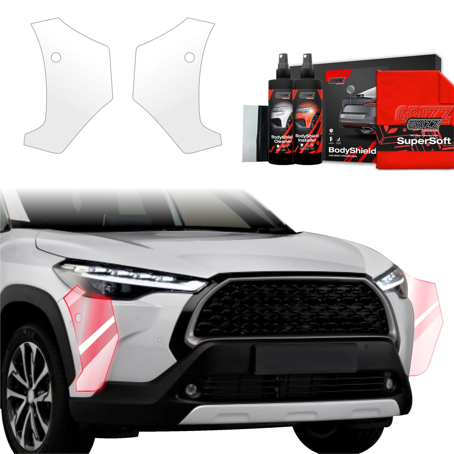 2in1 Protective film for bumper for Toyota Corolla Cross (2022-2025)