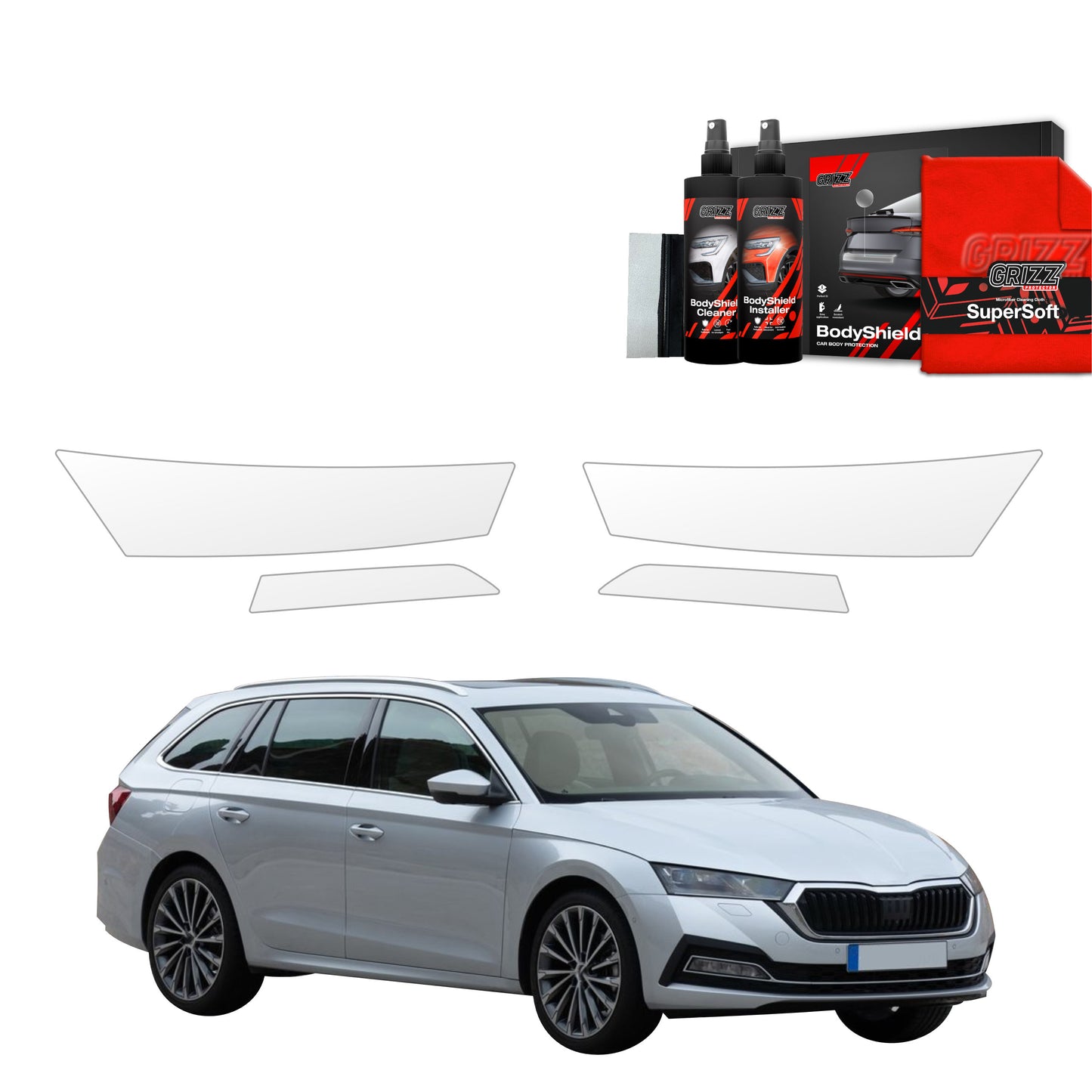 4in1 Protective film for lights for Skoda Octavia 4 Kombi (2019-2024)