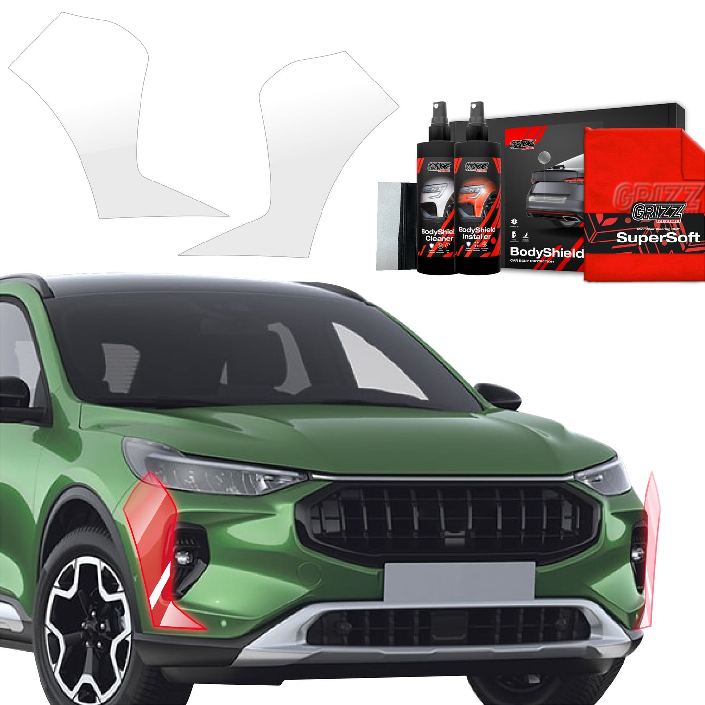 2in1 Protective film for the side of the bumper for  Ford Kuga Titanium Facelift (2024-2025)